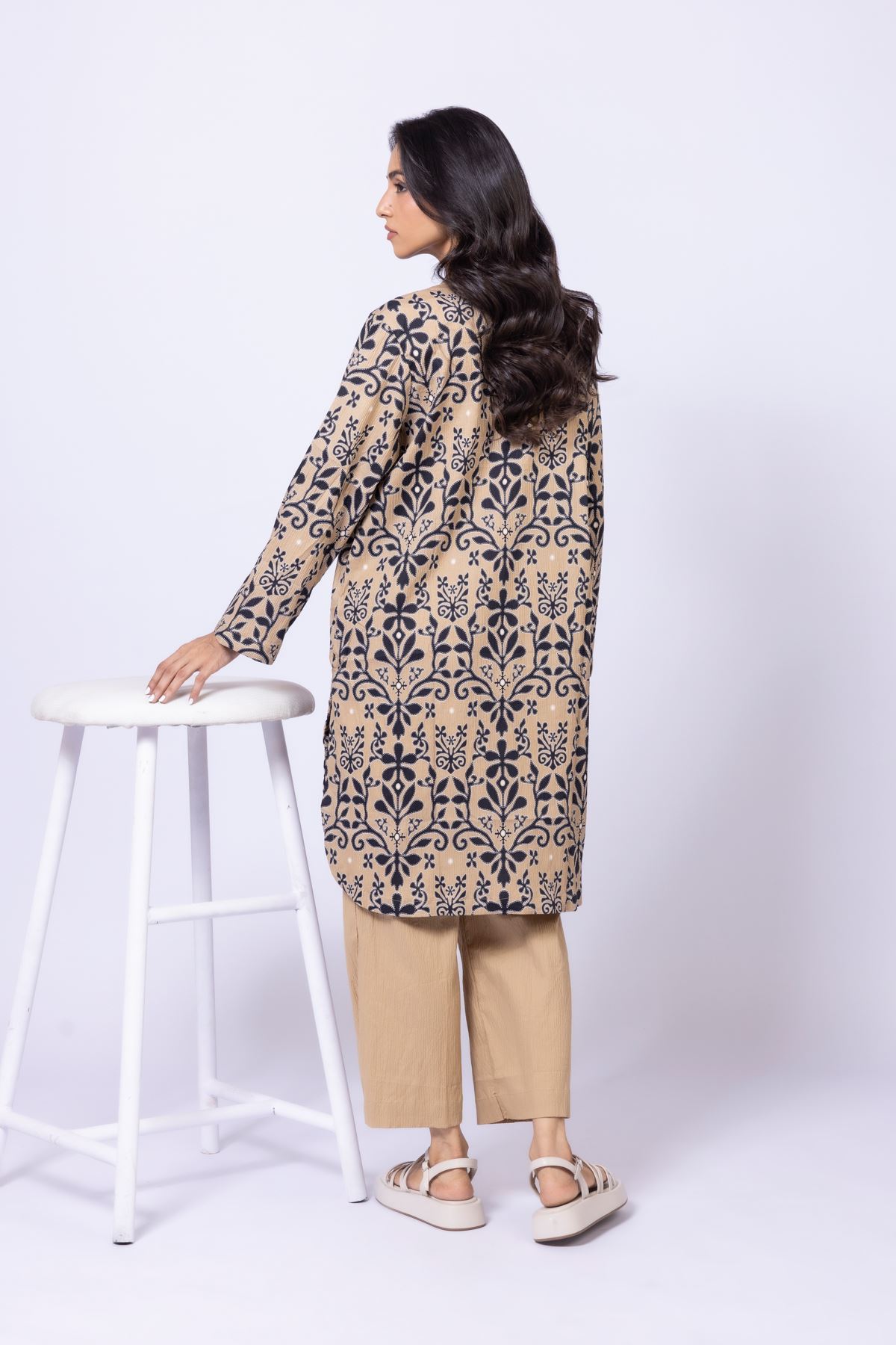 Printed Cotton Crinkle Kurta - OTD4-EX22-10TA-VG
