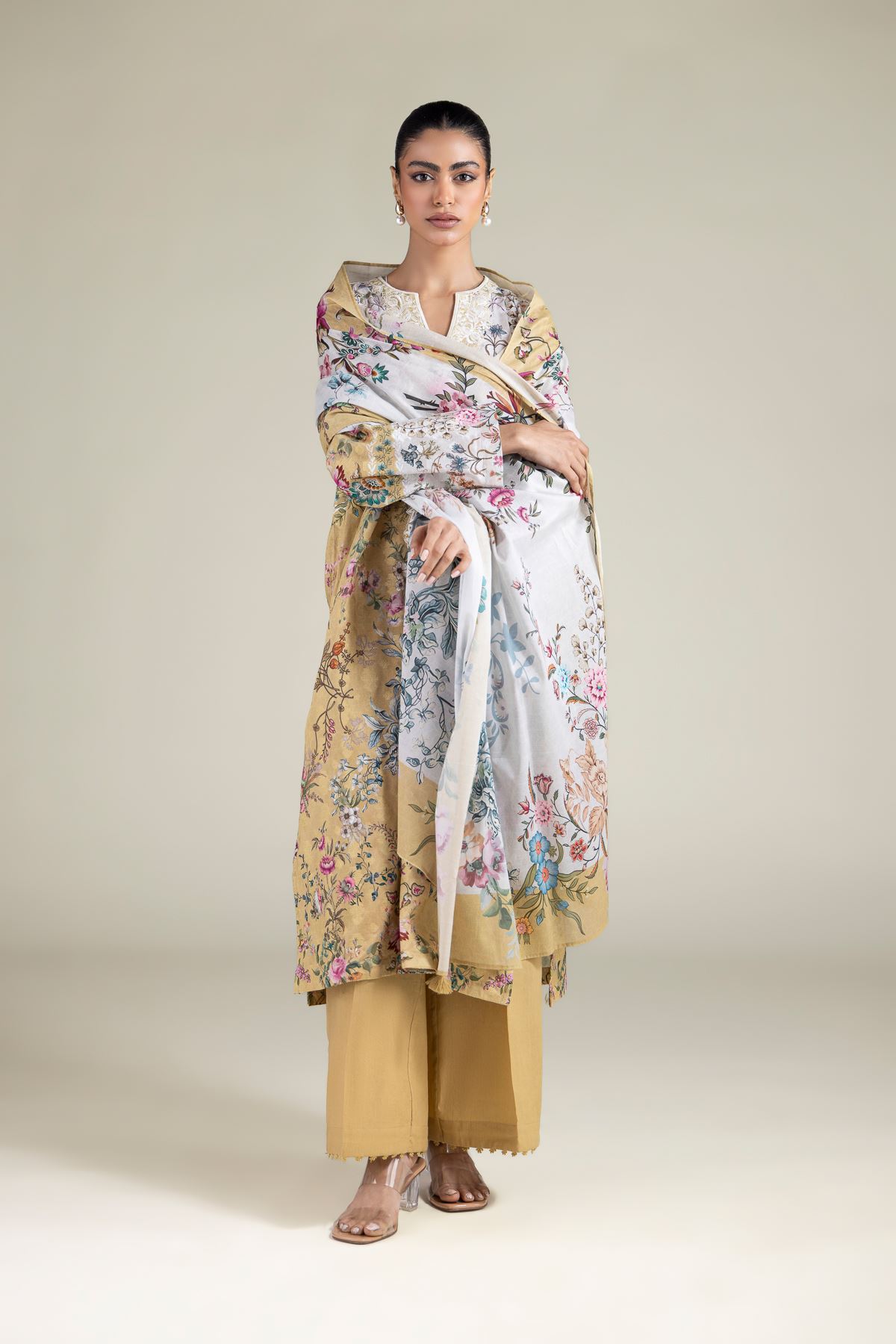 Embroidered Broshia Fabrics 3 Piece - A22-26-214FH1-VG