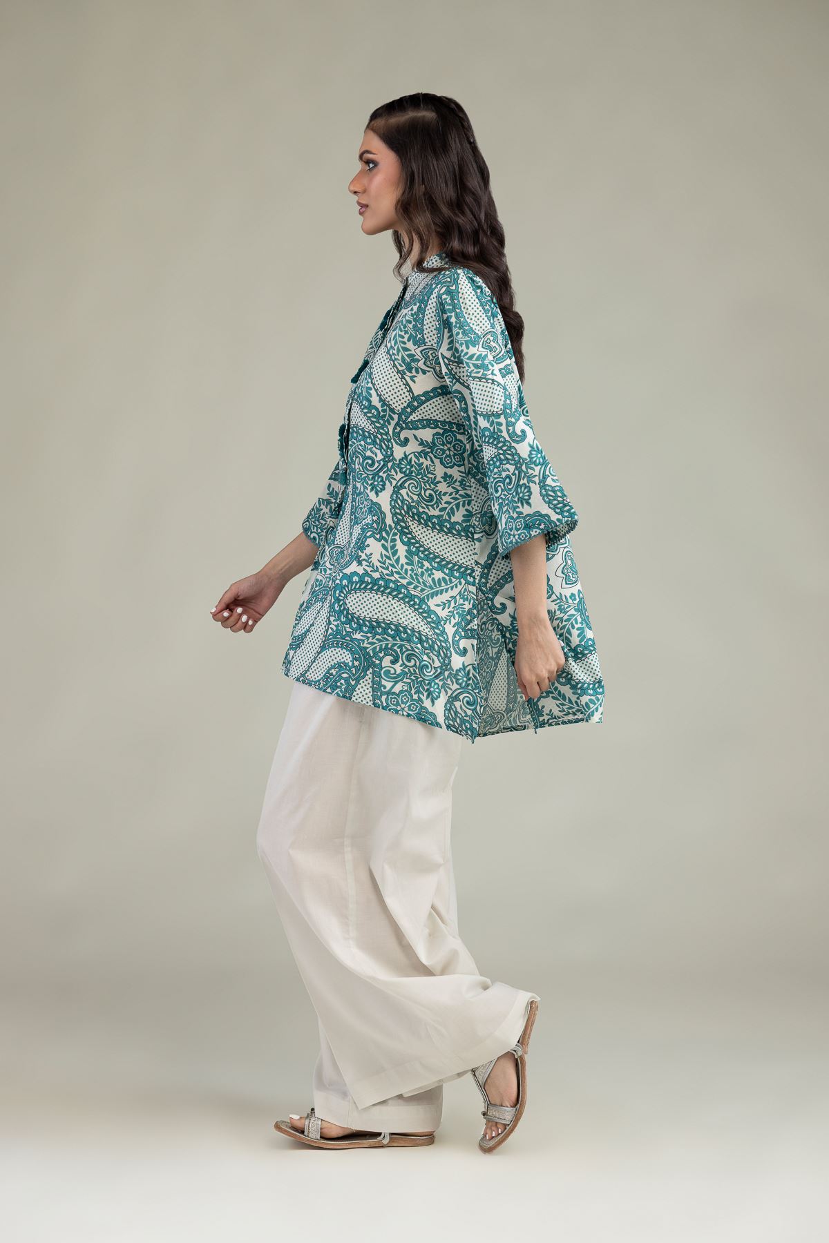 Printed Cambric Short Cambric Kurta - 8-26-213-A-B1-VG