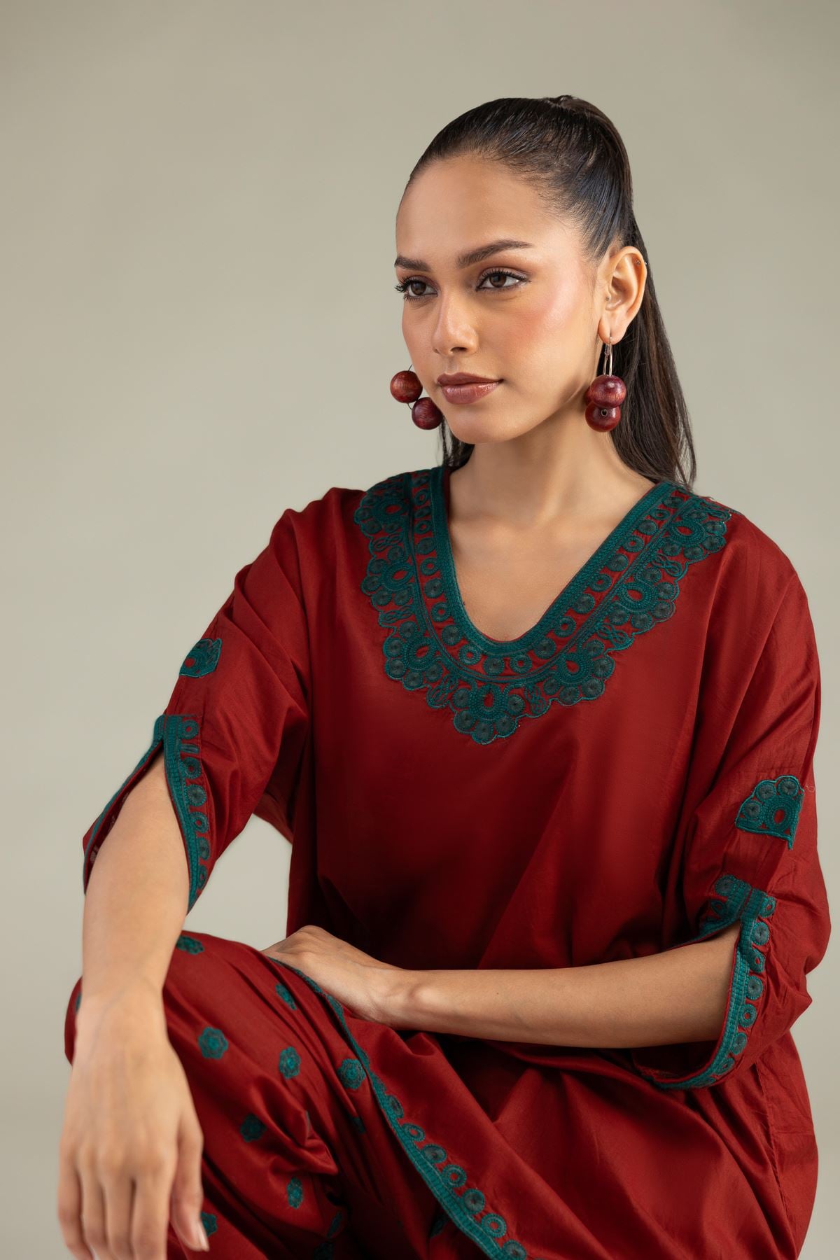 Embroidered Cambric Solid Cambric Kurta - 12-26-301-A-I1-VG