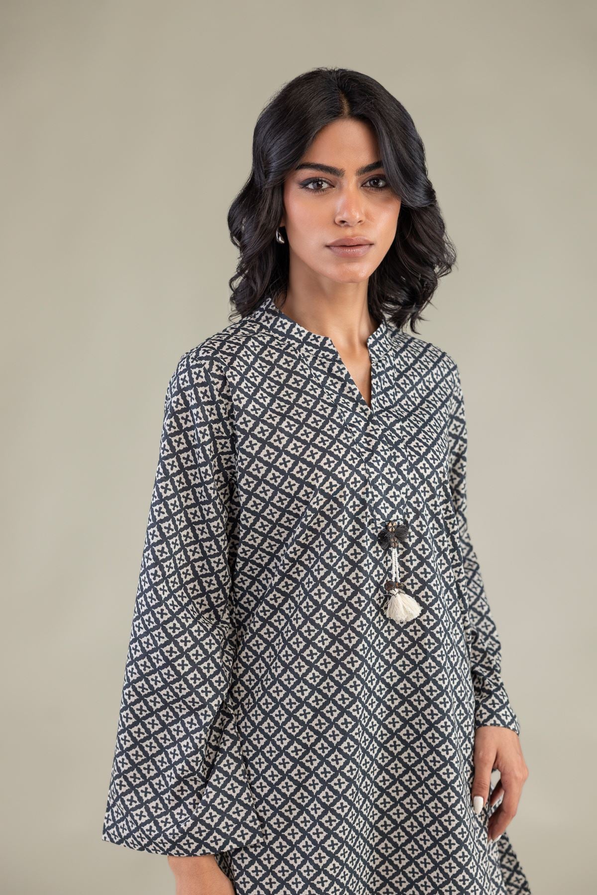 Printed Cambric Short Cambric Kurta - 1-26-216-B-J1-VG