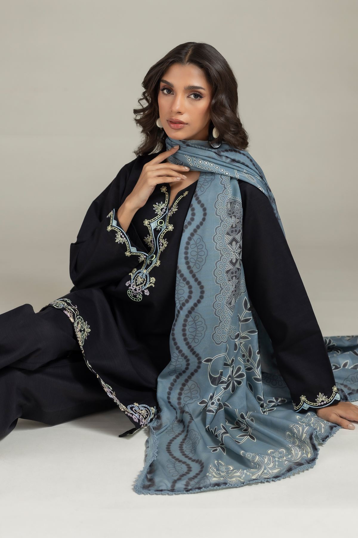 Printed Mesuri Dupatta - 25-09-12E2-08TA-VG