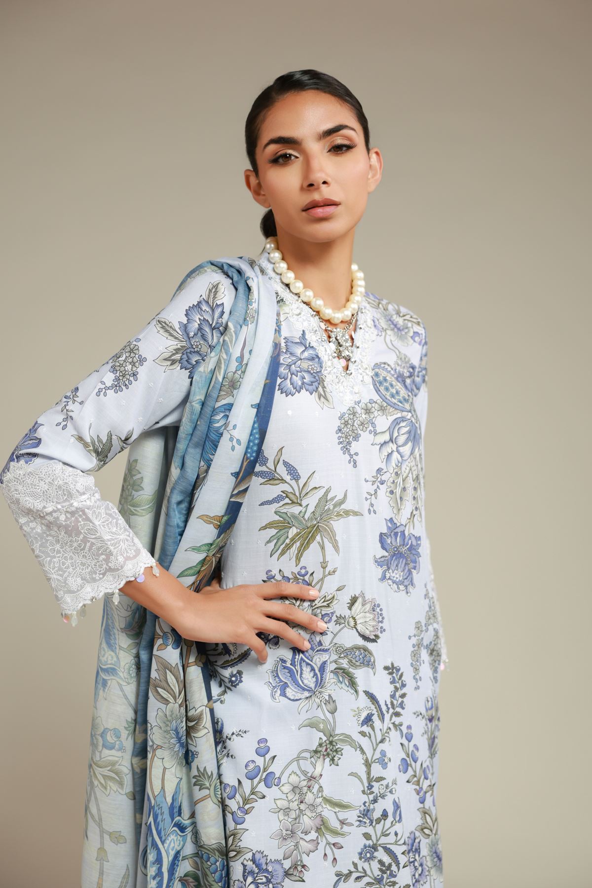 Printed Mesuri Dupatta - 25-12-12S4-09TA-VG