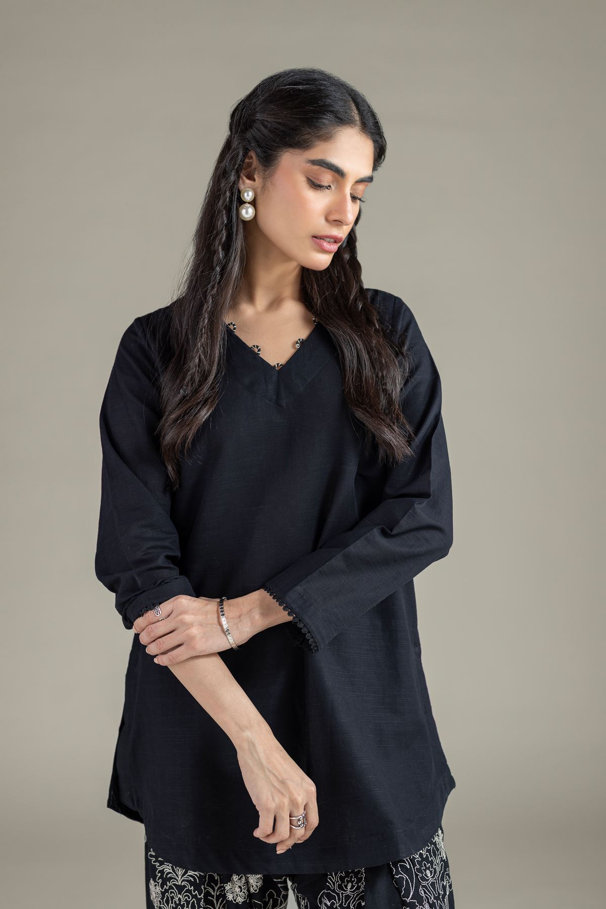 Dyed Khaddar Kurta - 25-10-11E8-11TB-VG