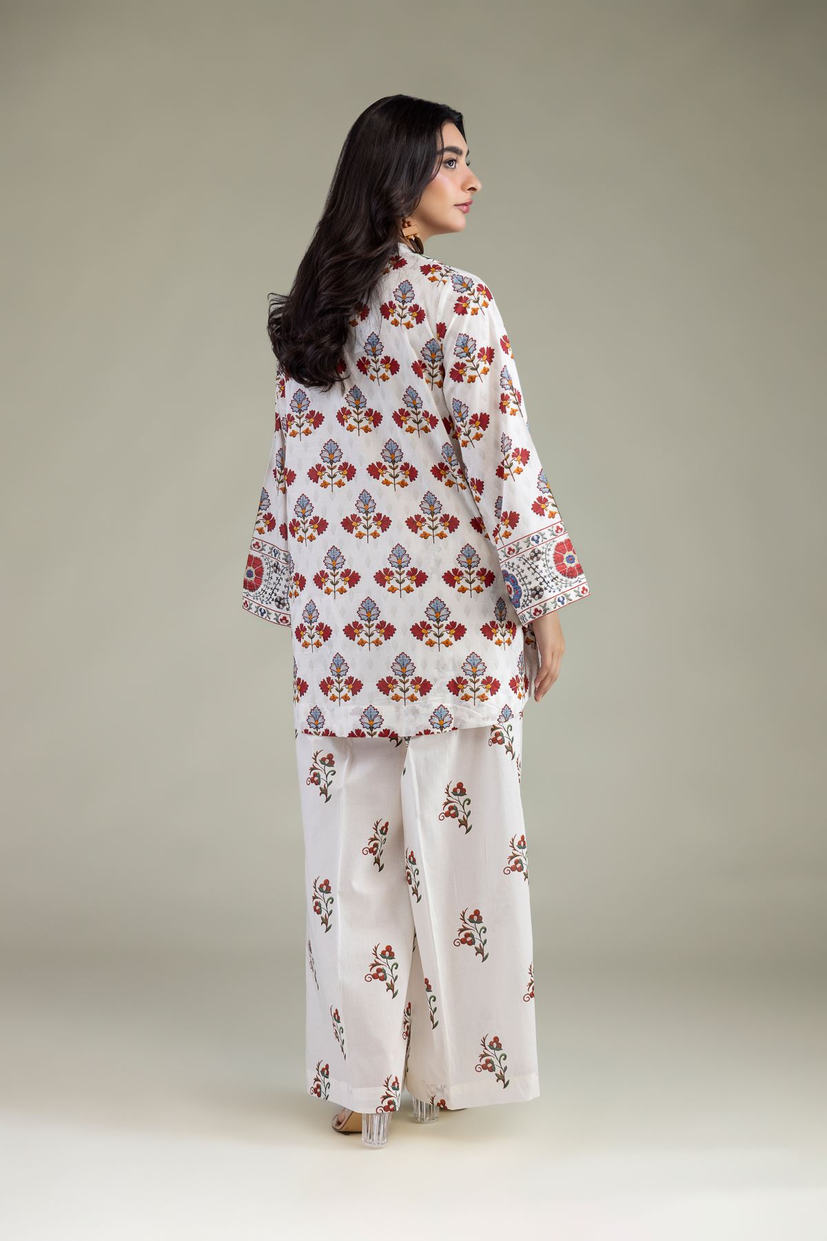 Printed Cambric White Cambric Kurta - 1-26-314-B-A1-VG