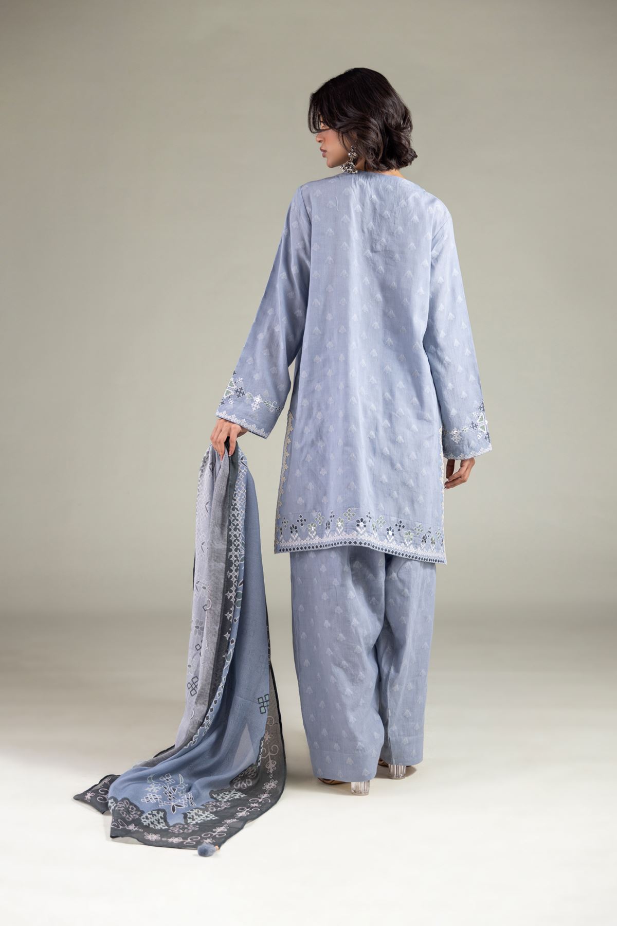 Embroidered Broshia Fabrics 3 Piece - A22-26-201FC1-VG