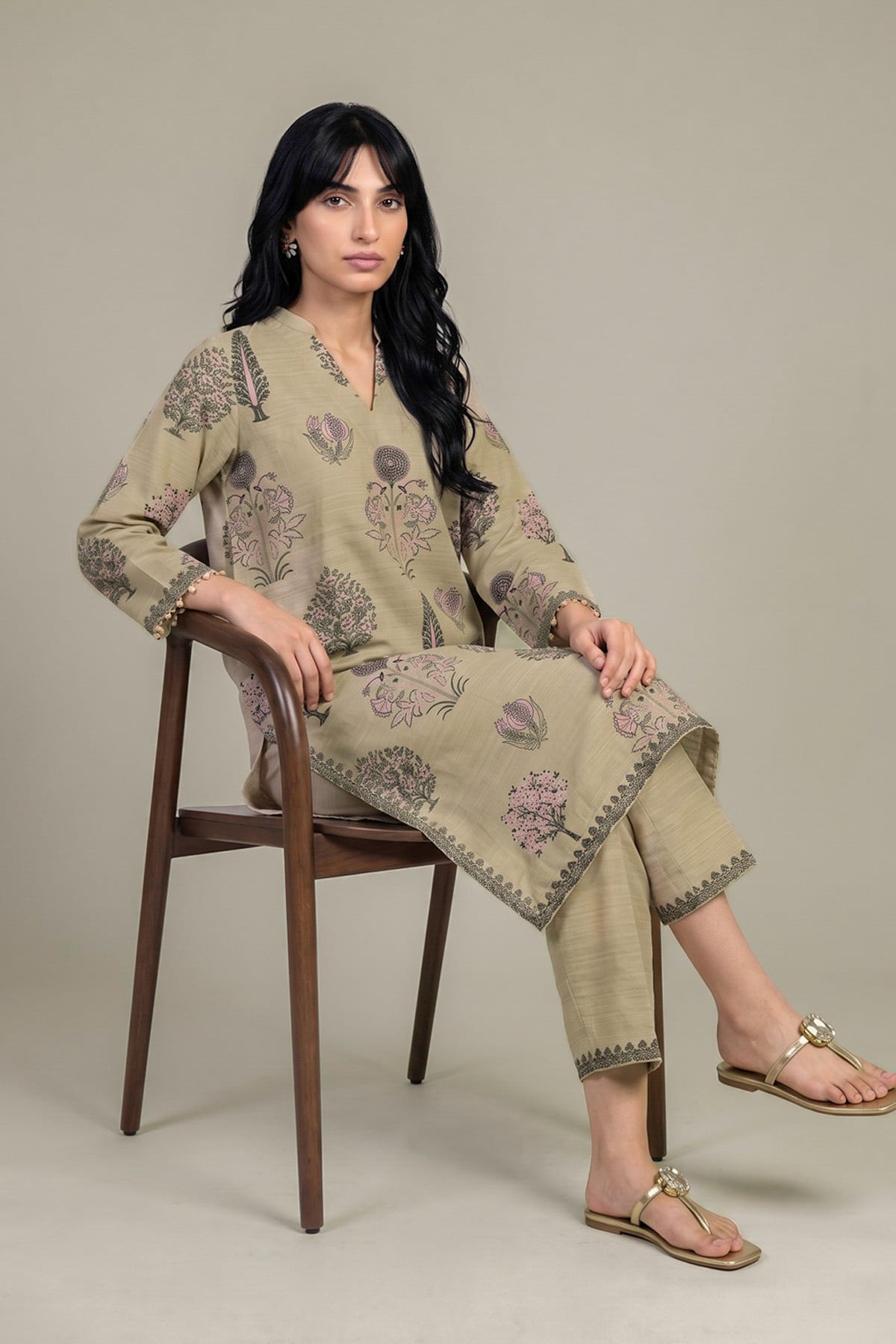 Printed Light Khaddar Light Khaddar kurta - 2-26-308-A-G1-VG