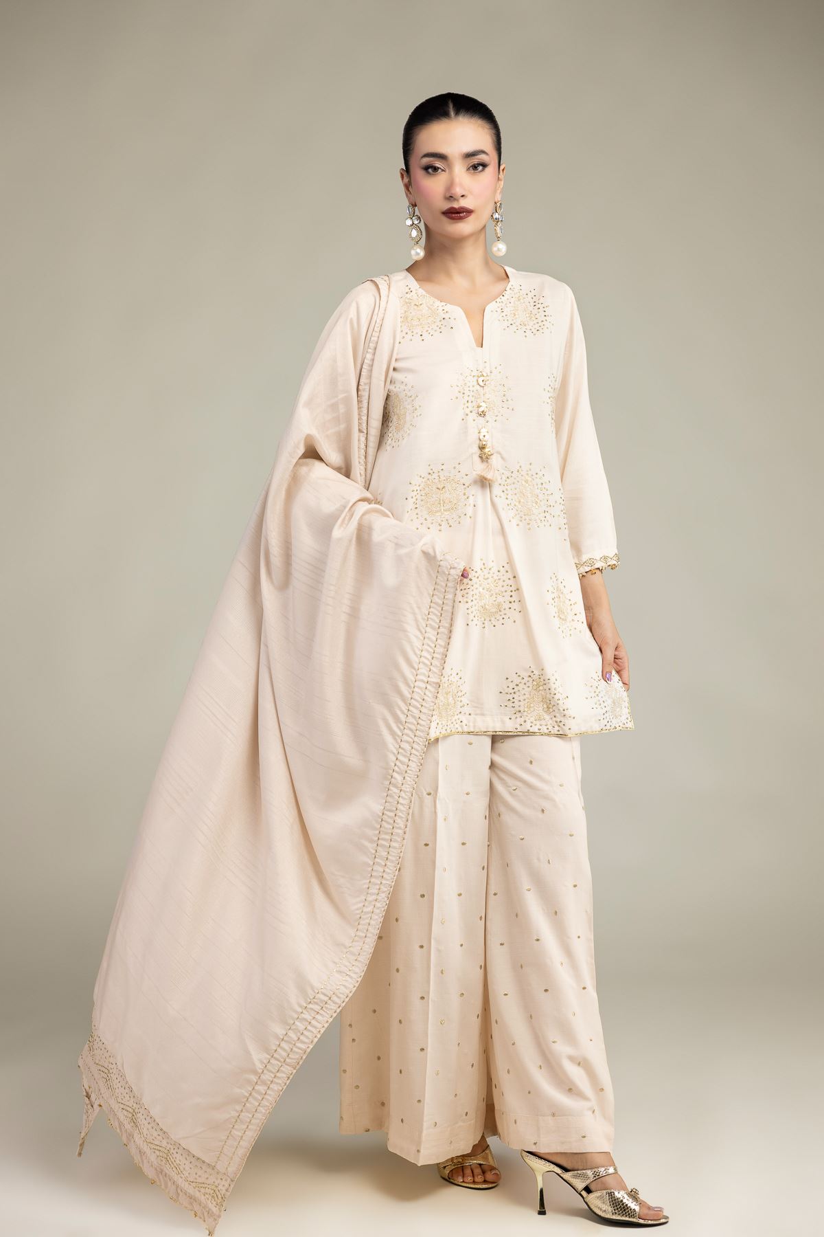 Embroidered Polyester Silk Silk Gota Dupatta - 2-26-212-A-F1-VG