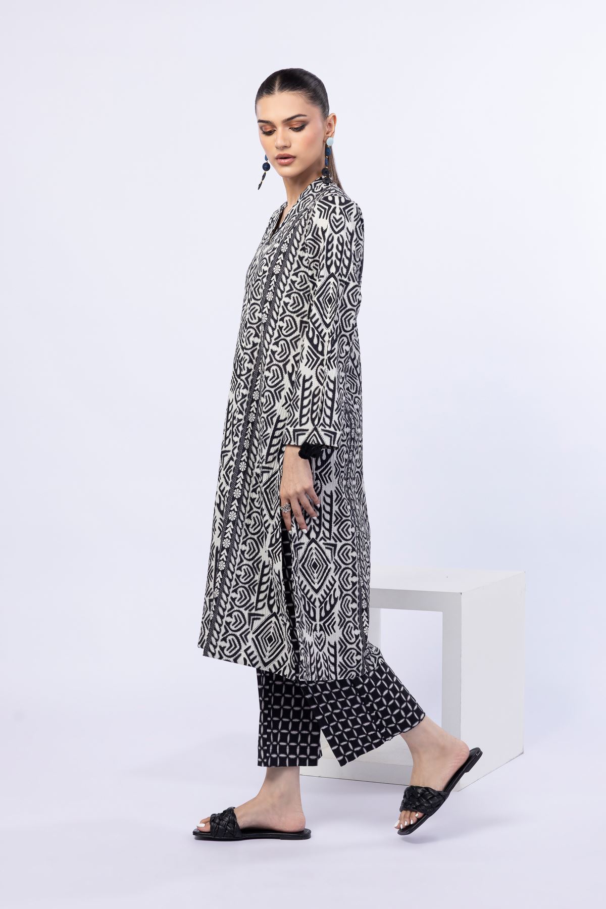 Printed Ripple Crinkle Pants - 25-04E48-07TA-VG