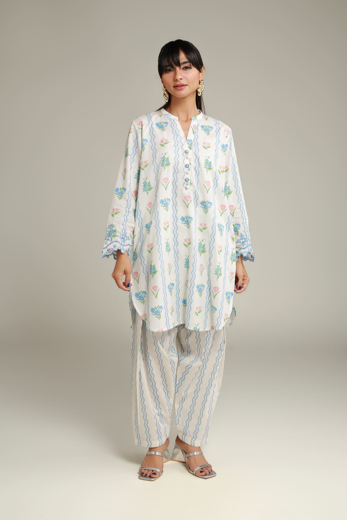 Embroidered Cotton Dobby Embroidered Cotton Shalwar - 1-26-228-A-J2-VG