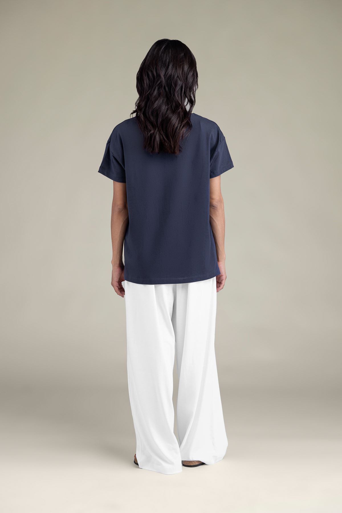 Embroidered Lycra Jersey Floral T-Shirt - 3-26-204-A-H1-VG