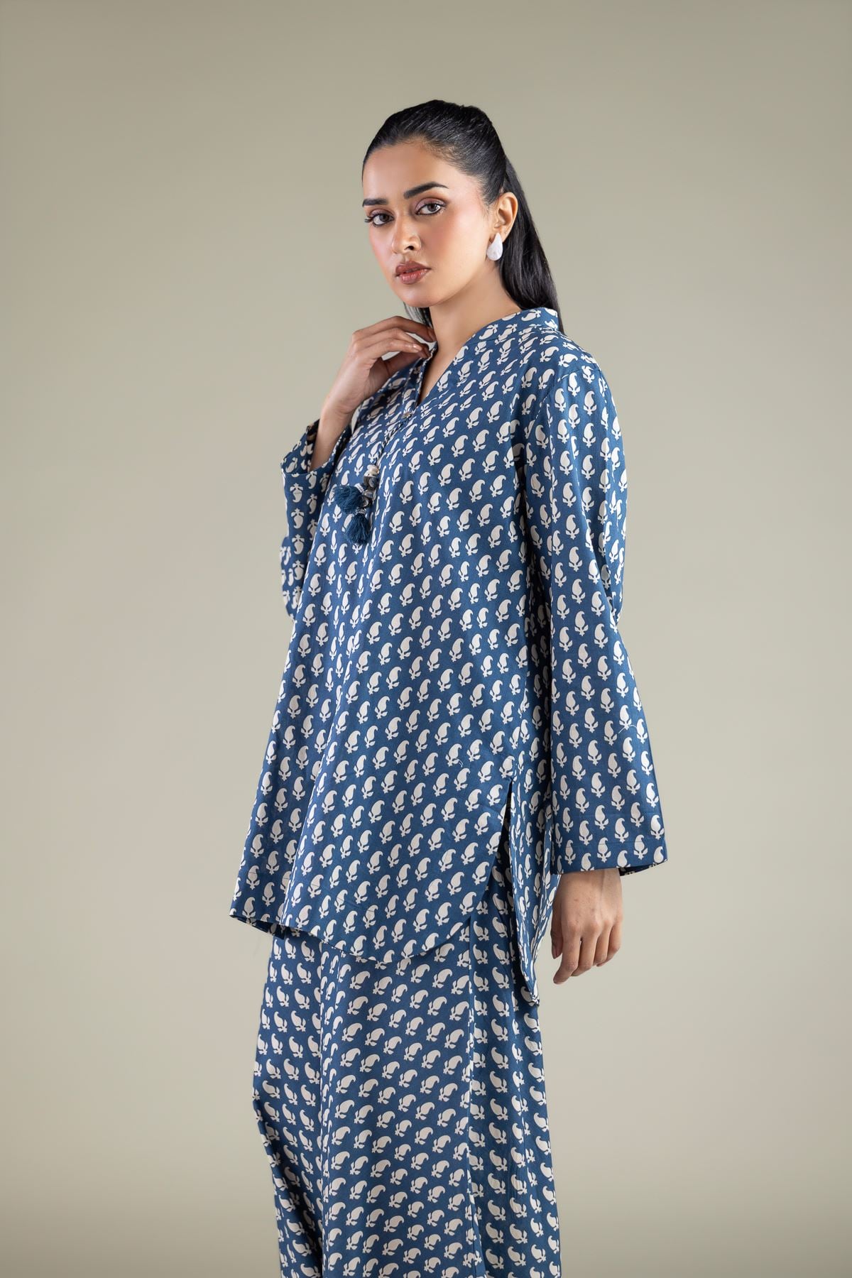 Printed Cambric Geometric Cambric Suit - 1-26-145-A-C-VG