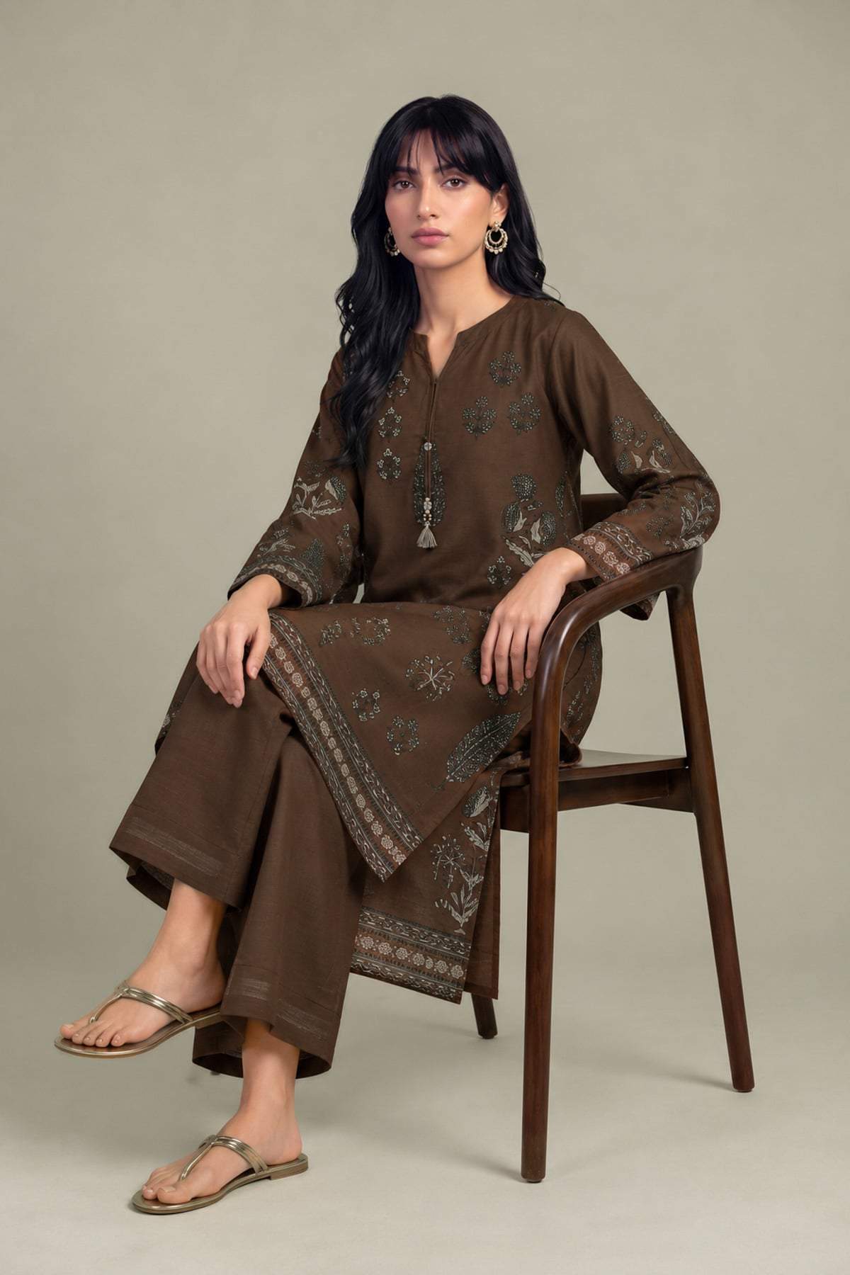 Printed Light Khaddar Kurta - 2-26-308-A-G1-VG