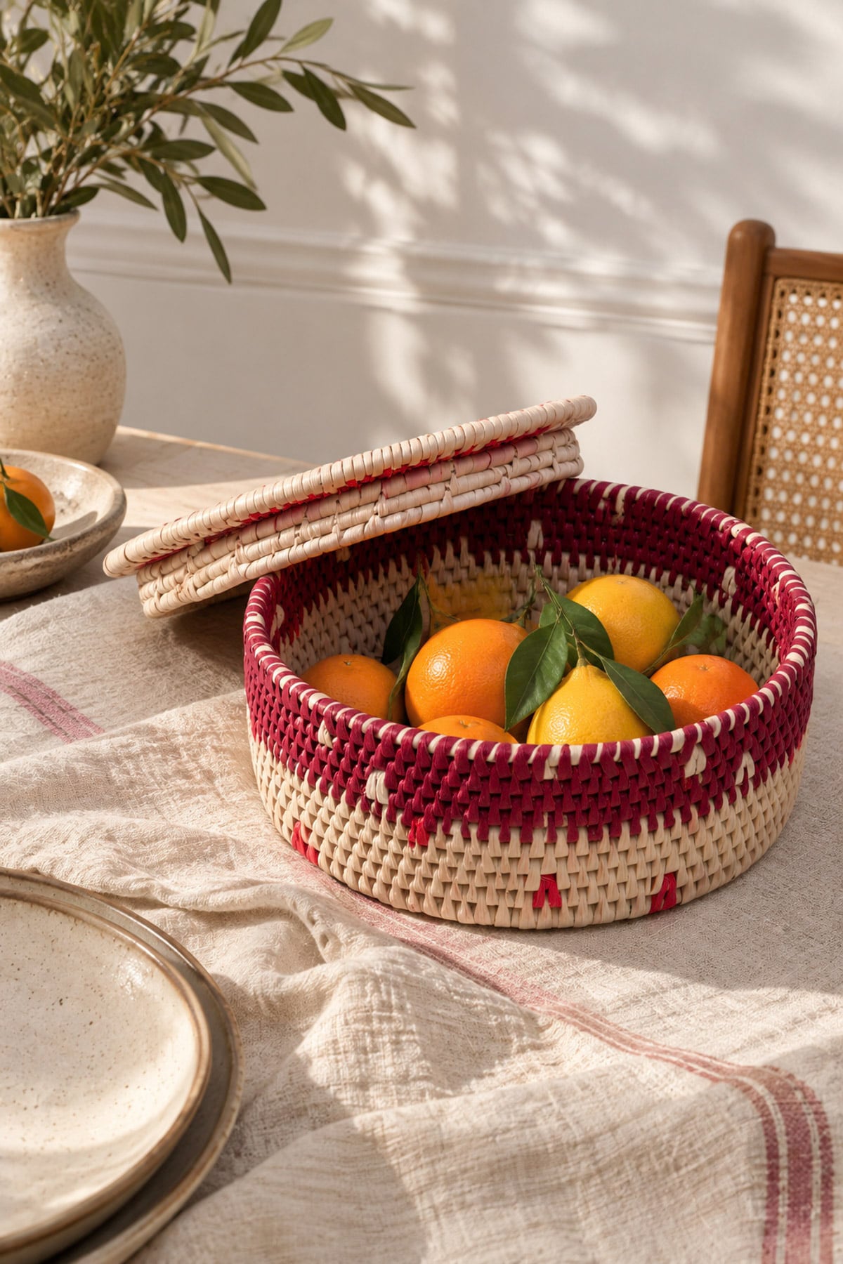 Dyed Date Leaves W Dia 9" H 3" Roti Dan - 2-26-308-A-G1-VG