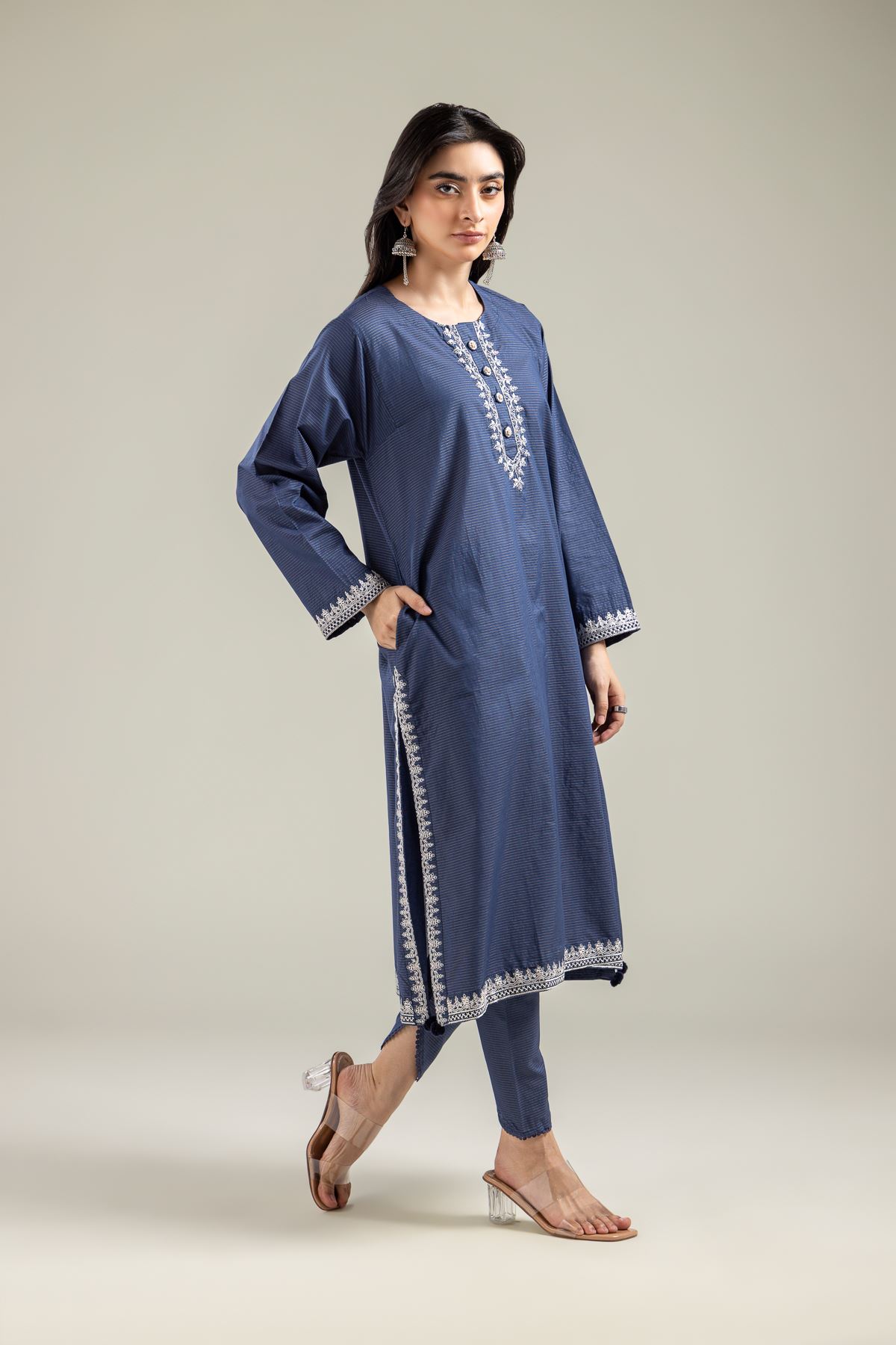 Embroidered Mesuri Navy Shalwar - 26-01-2E6-06TA-VG