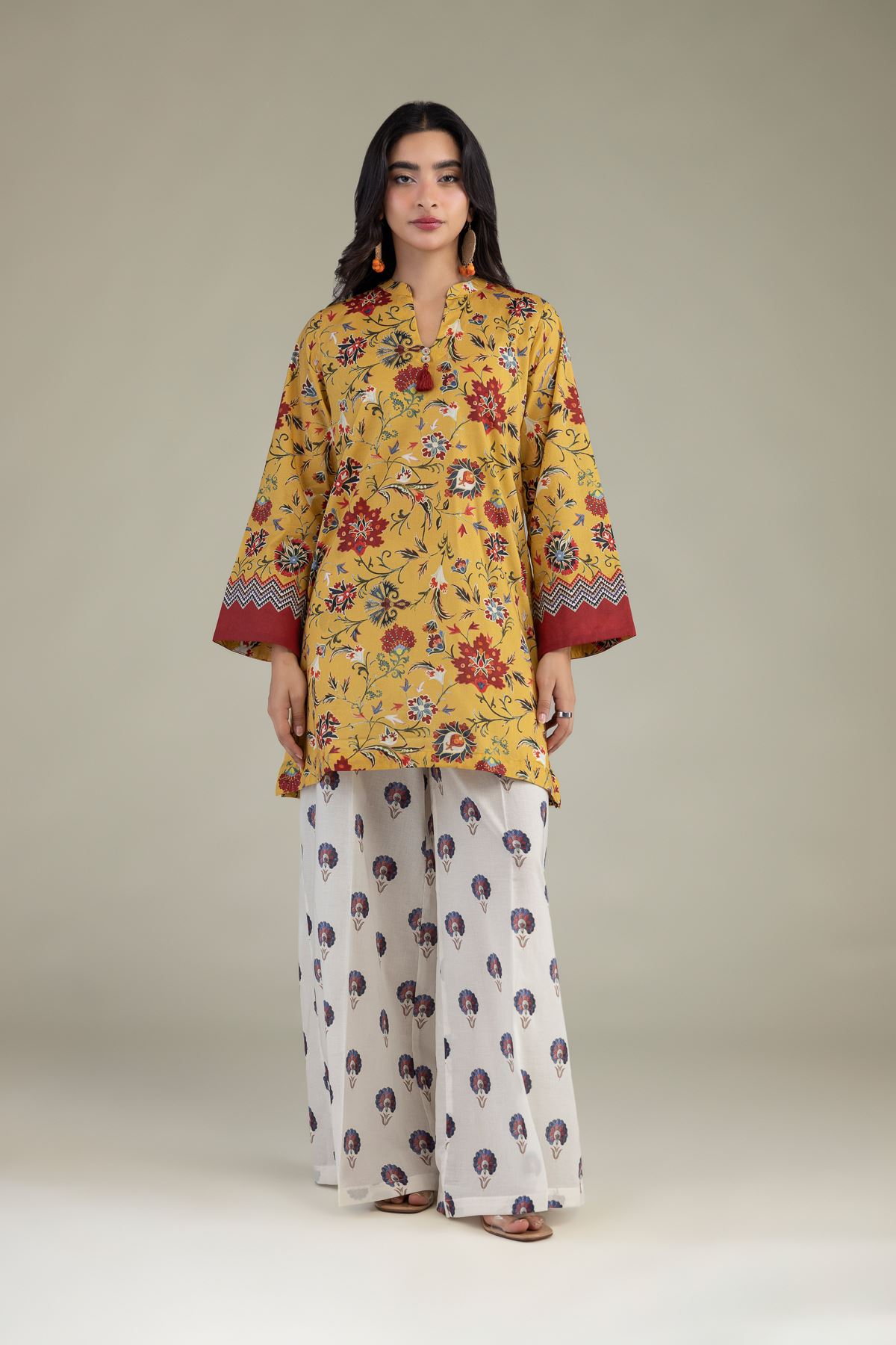 Printed Cambric Short Cambric Kurta - 1-26-250-B-H1-VG