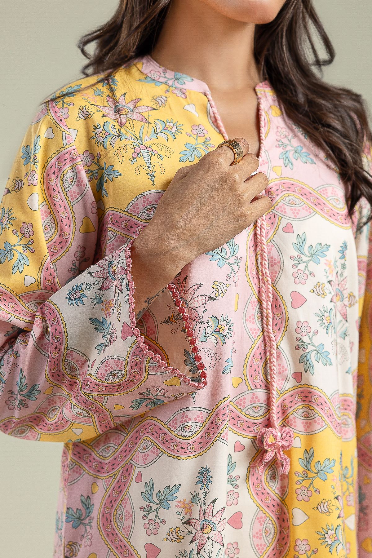 Printed Cambric Floral Cambric Kurta - 1-26-201-A-A-VG