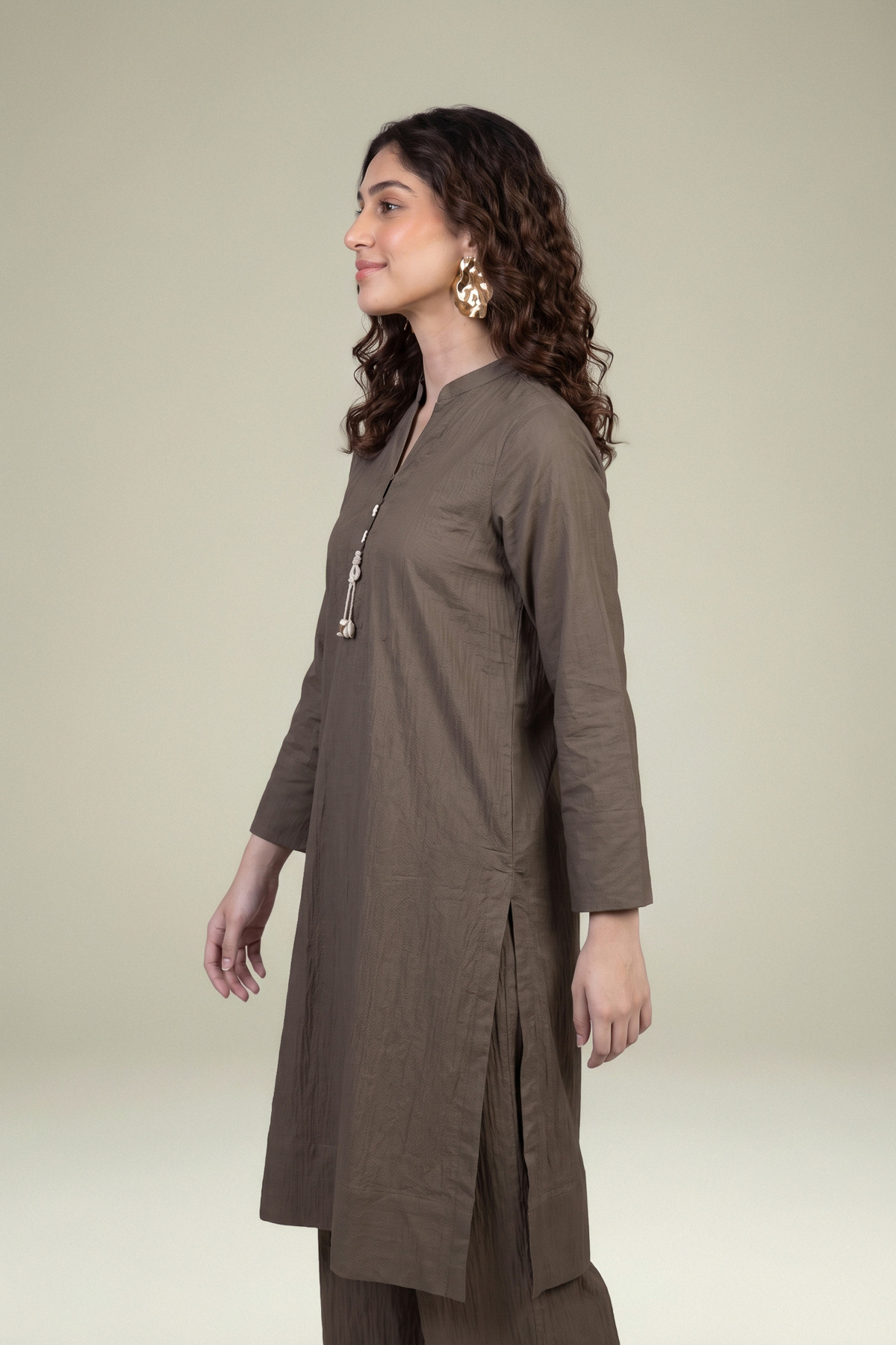 Embroidered Cotton Crinkle Cotton Crinkle Kurta - 1-26-102-A-F-VG