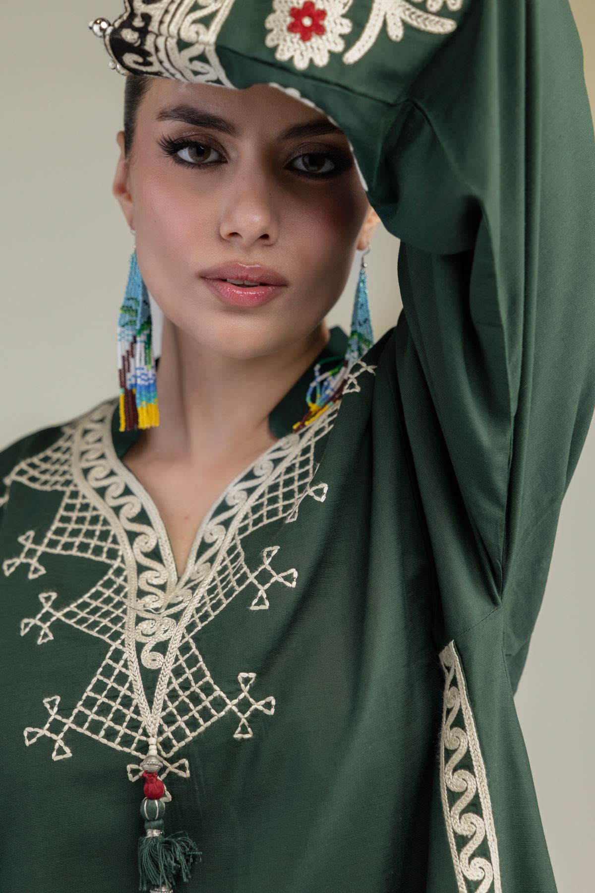 Embroidered Raw Silk Short Silk Kurta - 1-26-238-A-J1-VG