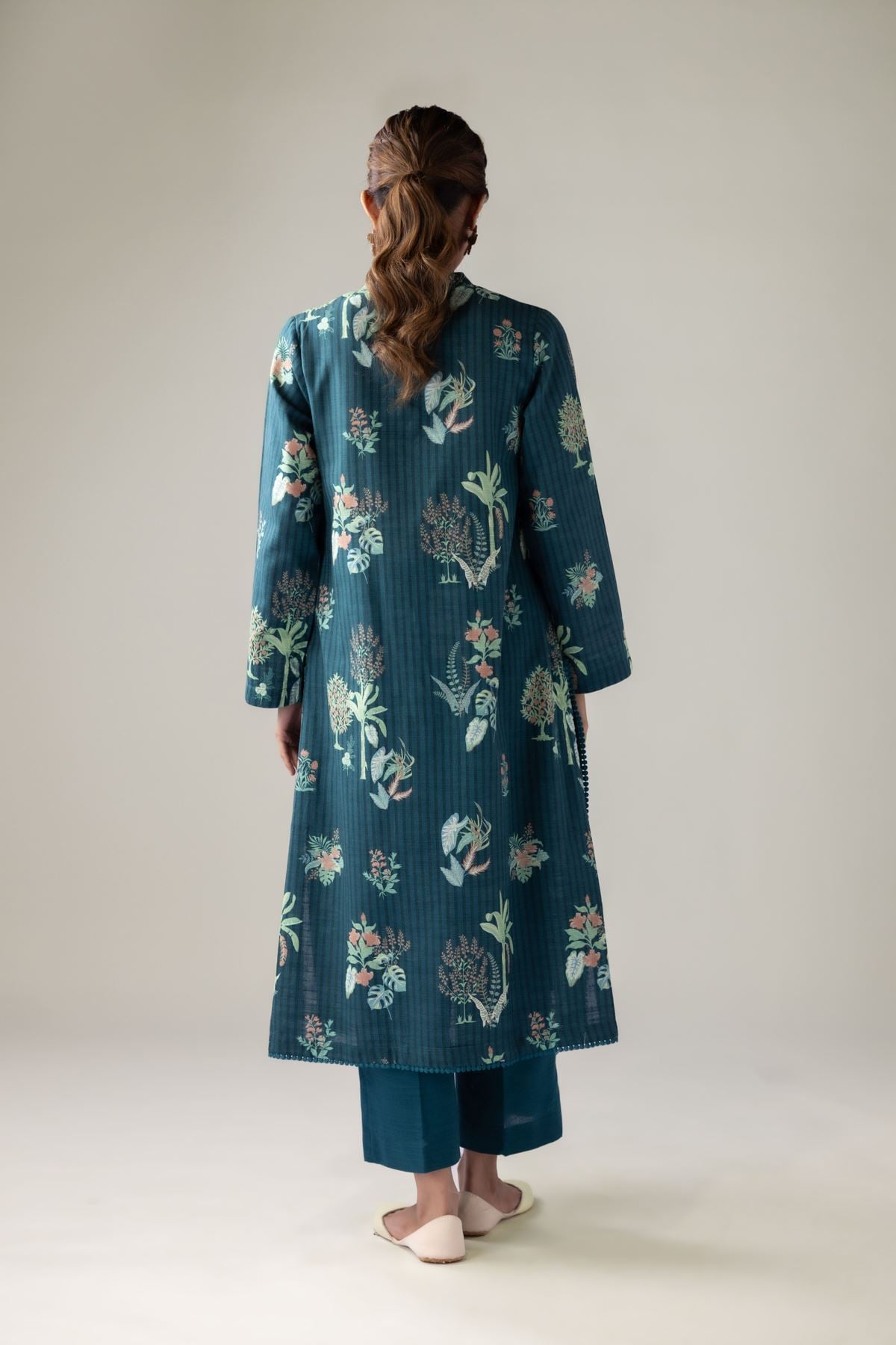 Printed Khaddar Kurta - 25-09-10E4-08TA-VG