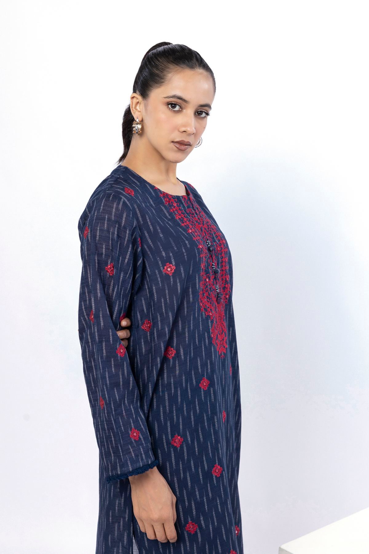 Embroidered Khaddar Fabrics 2 Piece | Top and Bottom - KW57A-VG