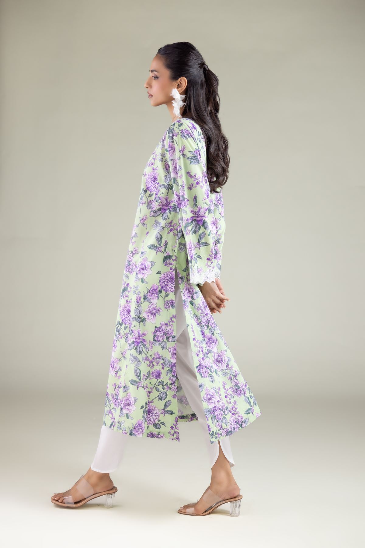 Embroidered Cambric Solid Straight Shalwar - 1-26-111-A-B-VG