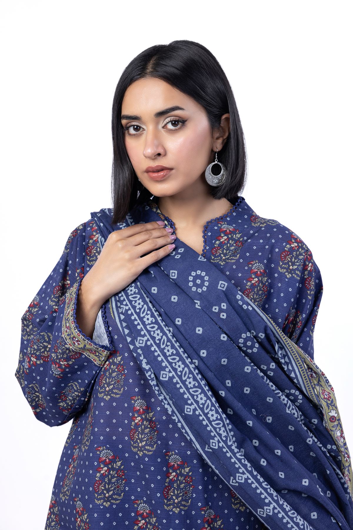 Printed Light Khaddar Fabrics 3 Piece - KRN02A-VG