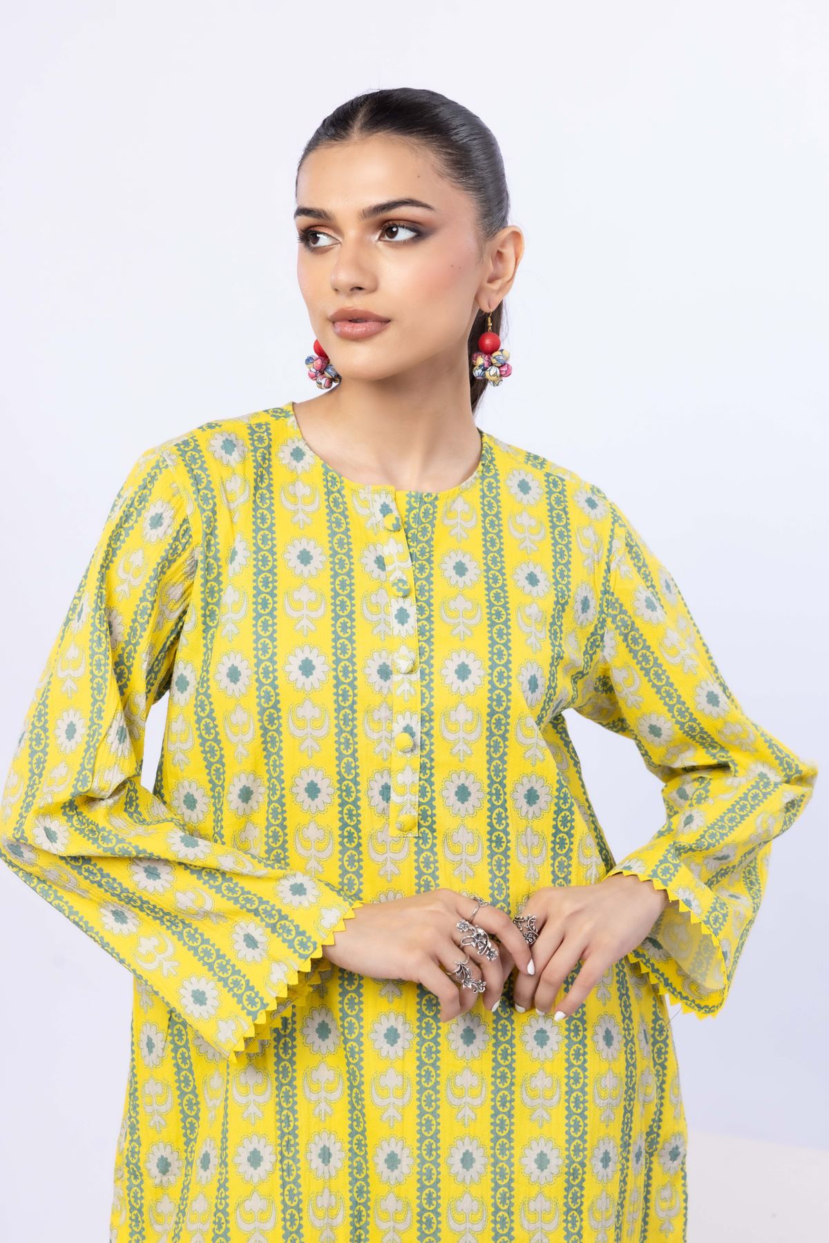 Printed Ripple Crinkle Kurta - 25-W02iB-02TA-VG
