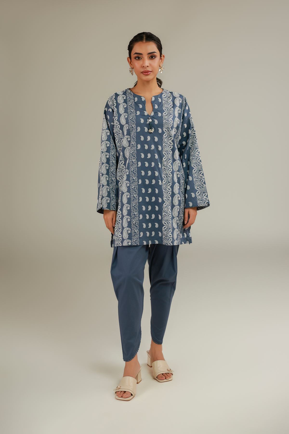 Cambric Solid Blue Shalwar - 1-26-101-A-F-VG