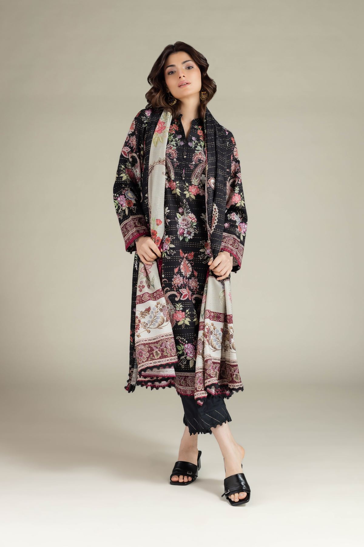 Printed Mesuri Dobby Fabrics 3 Piece - 1001940108