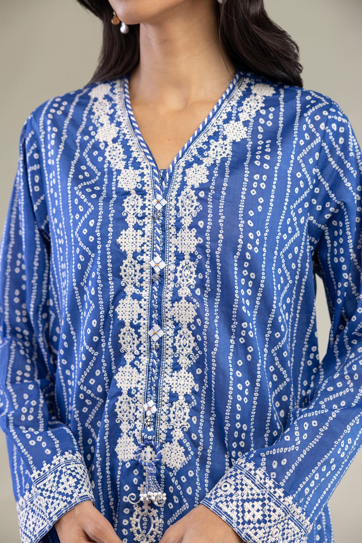 Embroidered Cambric Fabrics 2 Piece | Top and Bottom - A22-26-214FH1-VG