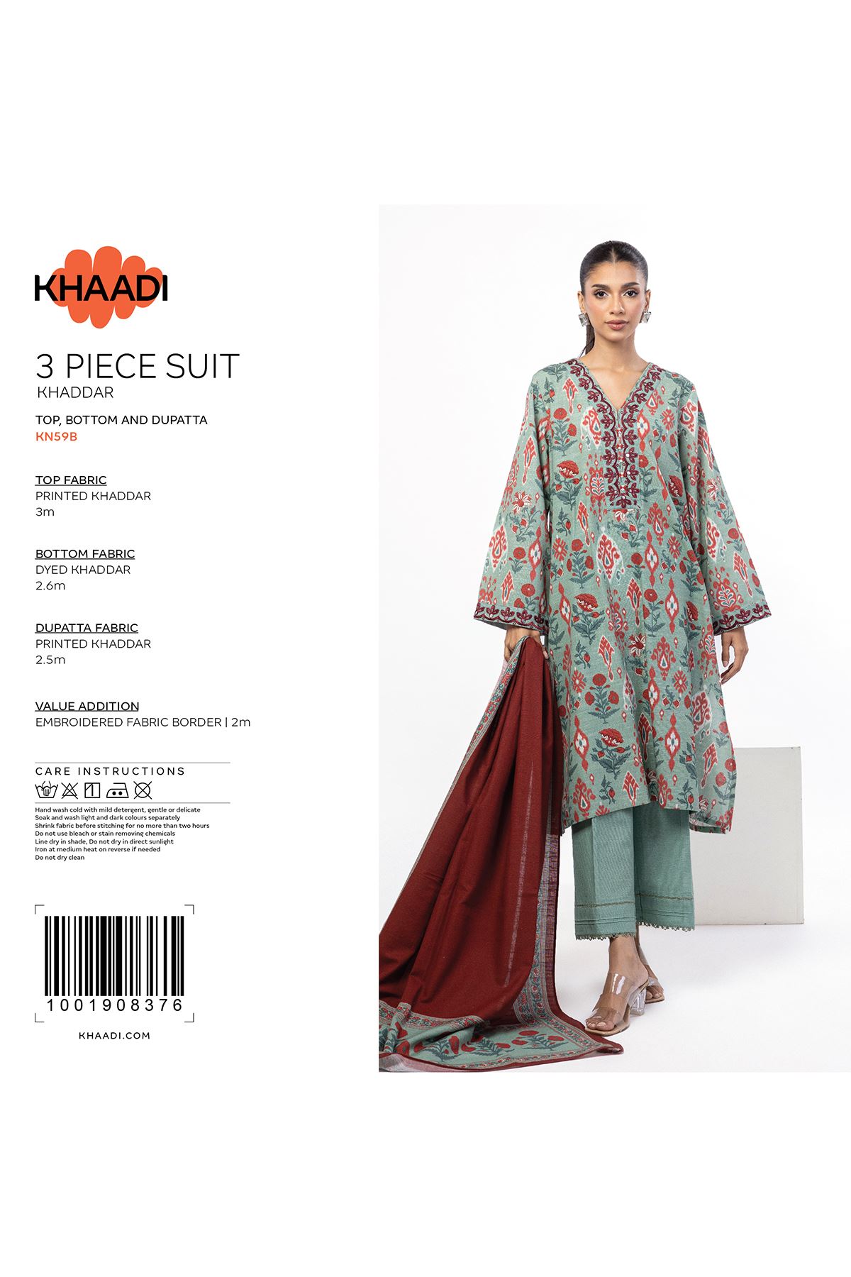 Embroidered Khaddar Fabrics 3 Piece - KRN04BST-VG