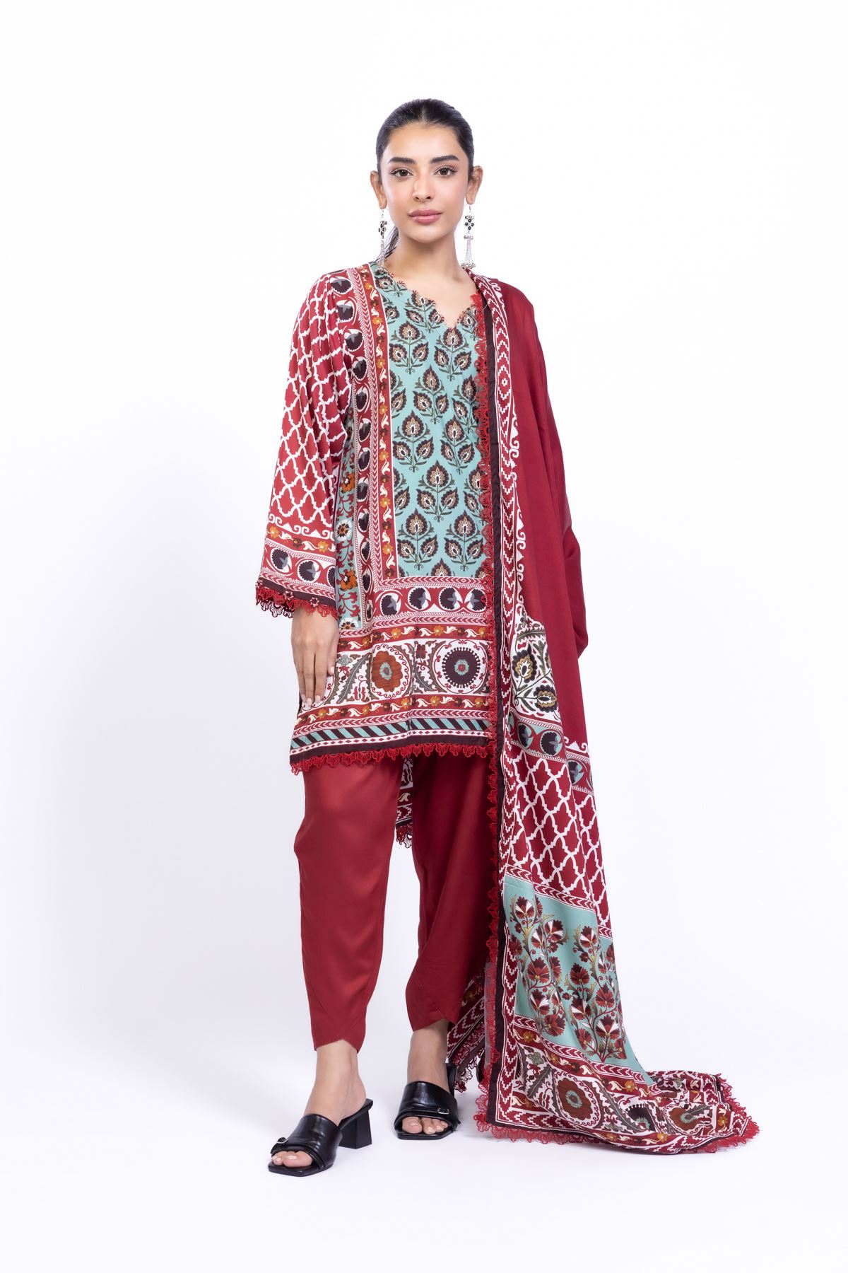 Printed Marina Dupatta - 25-08-8E6-08BA-VG