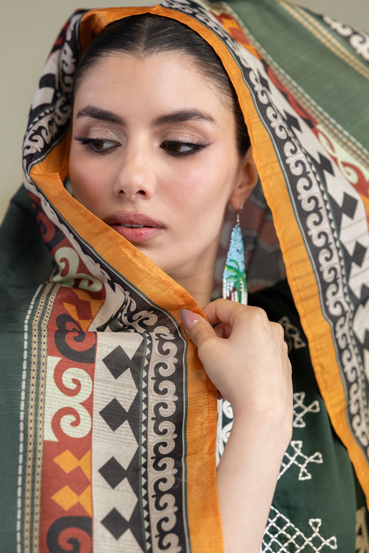 Embroidered Polyester Silk Silk Dupatta - 2-26-204-A-E1-VG