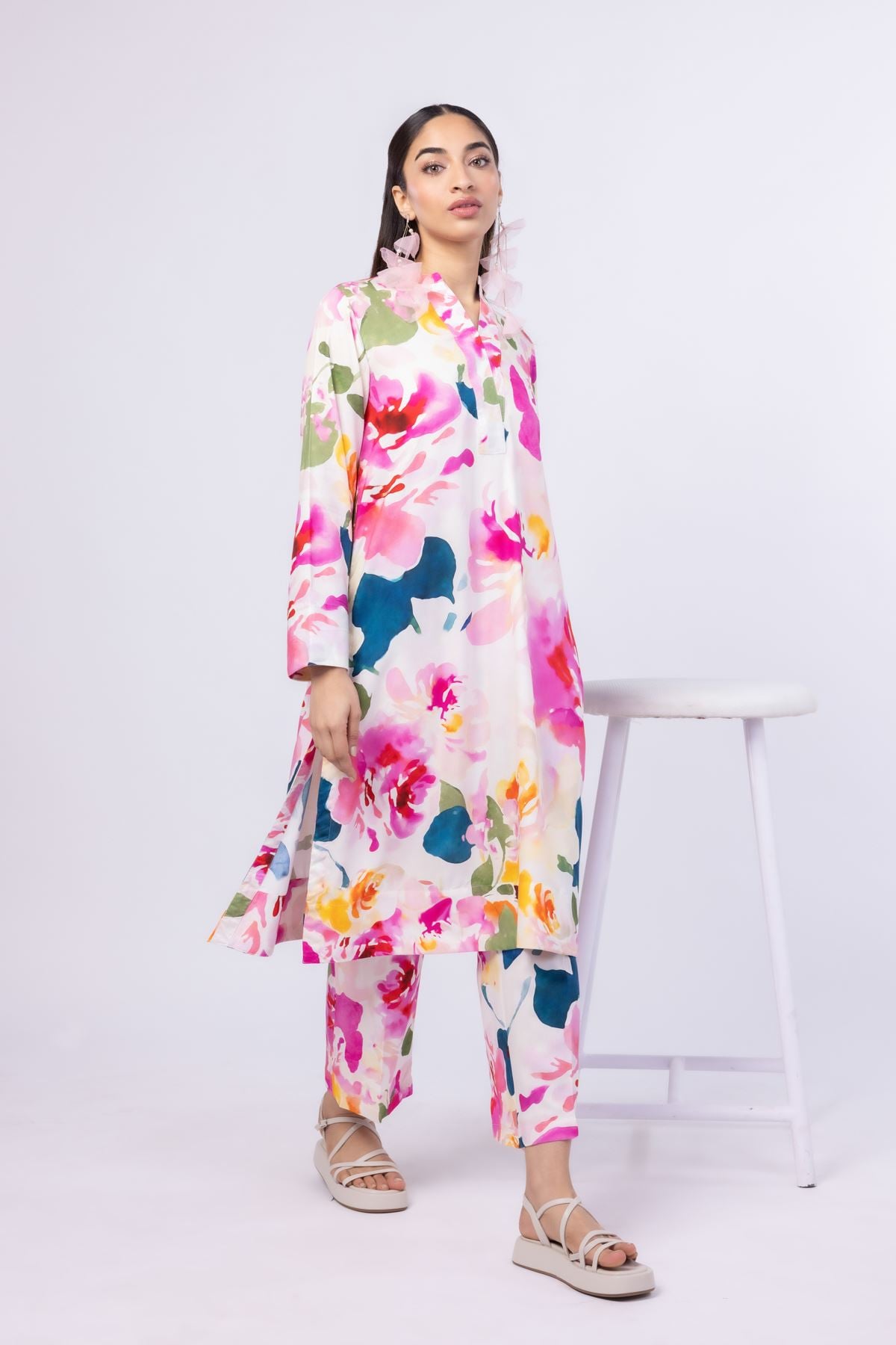 Printed Viscose Plain Weave Pants - 25-04E48-07TA-VG