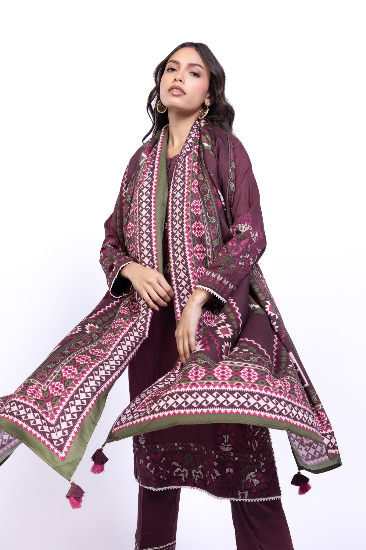 Printed Polyester Twill Dupatta - OTD4-EX22-08BA-VG