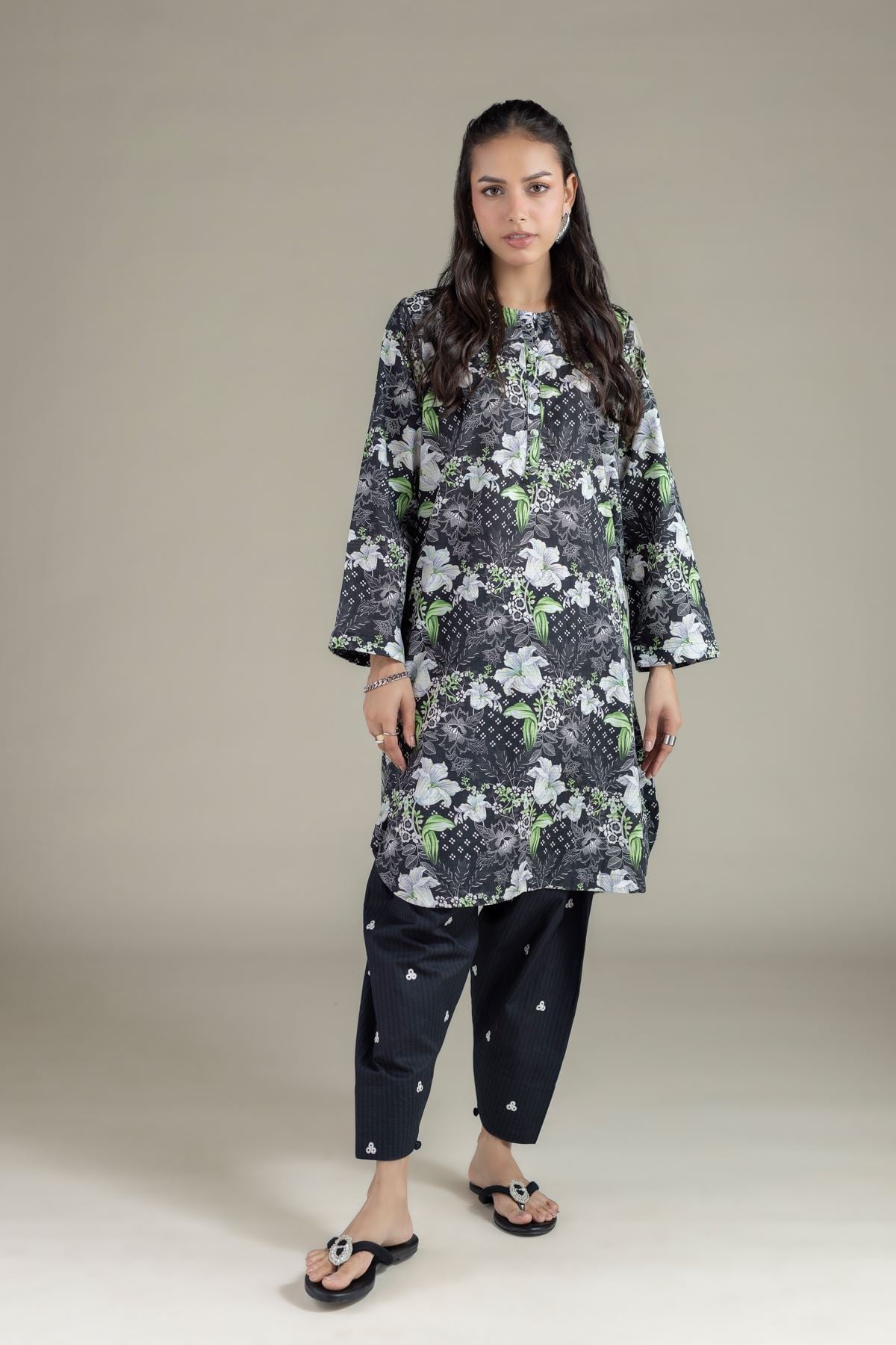 Embroidered Cotton Dobby Shalwar - 1-26-110-A-A-VG
