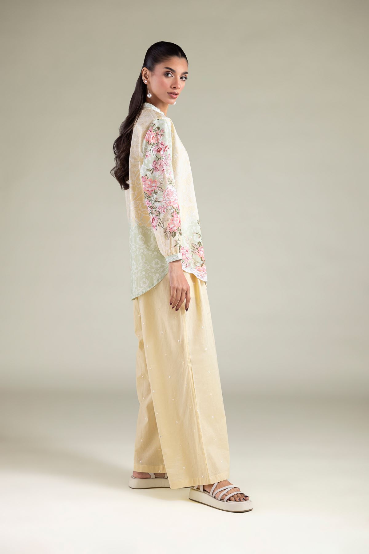 Embroidered Cambric Trousers - 1-26-102-A-F-VG