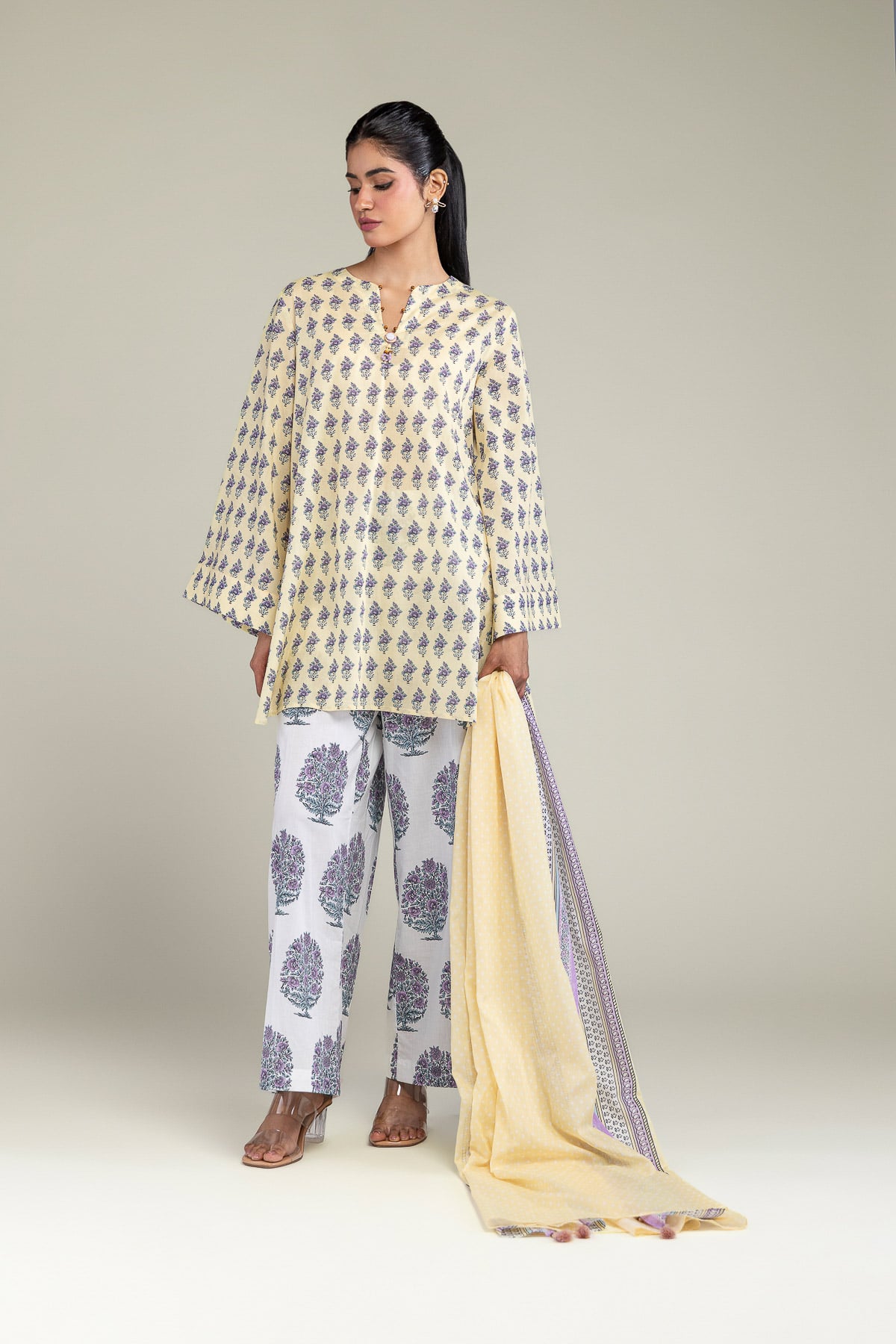 Printed Lawn Fabrics 3 Piece - T-A33-26-207FD1-VG