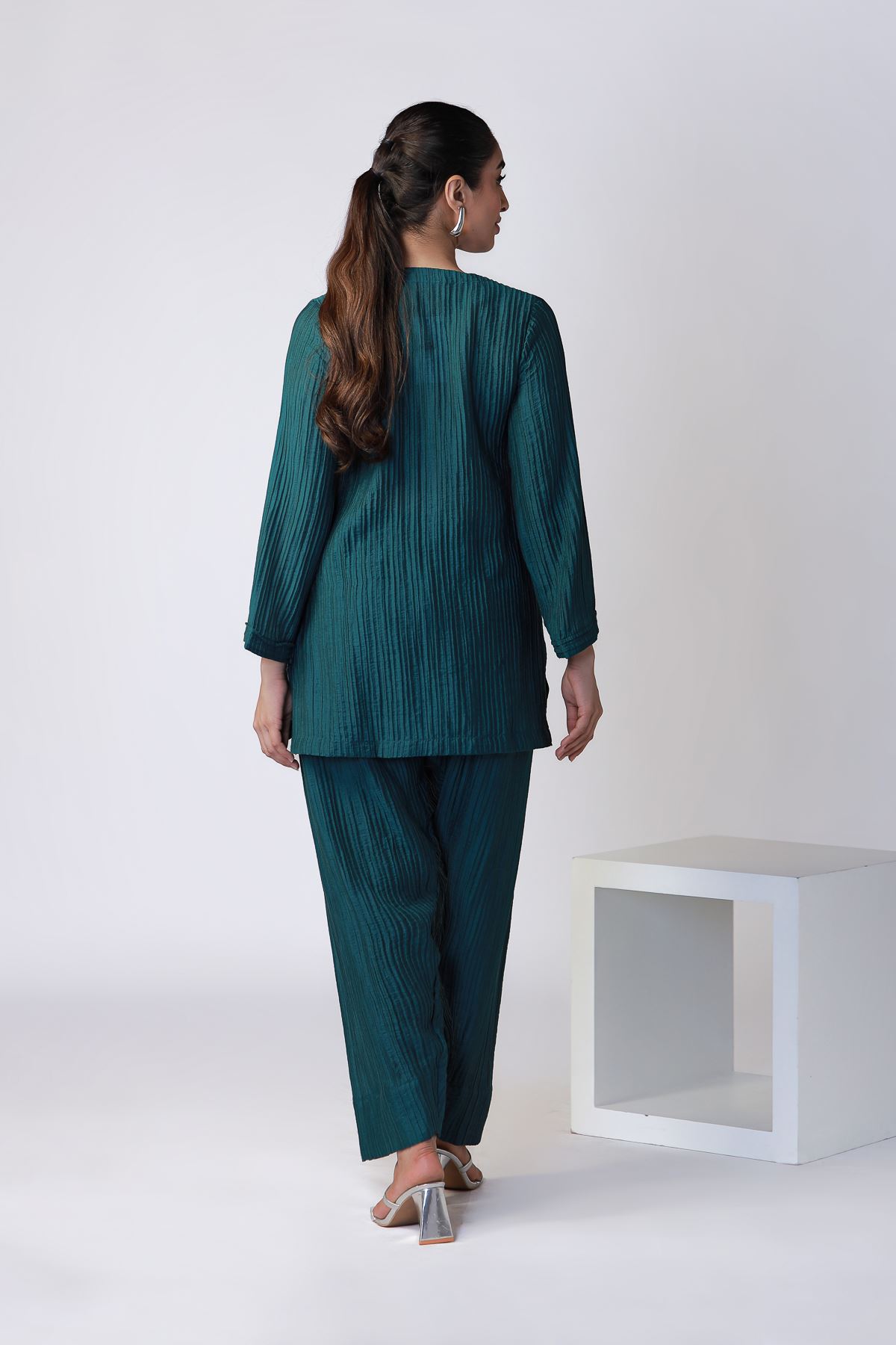 Dyed Ripple Crinkle Kurta - OTD4-EX28-08TA-VG