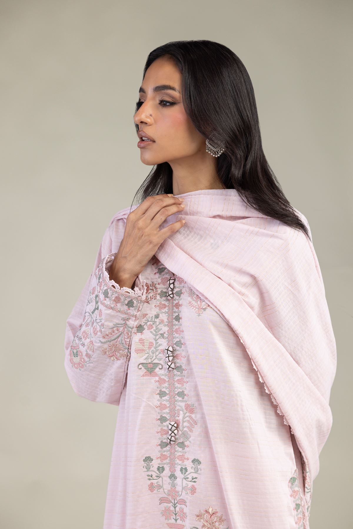 Embroidered Messuri Dobby 3-Piece Tailored Set - 1-26-102-A-F-VG