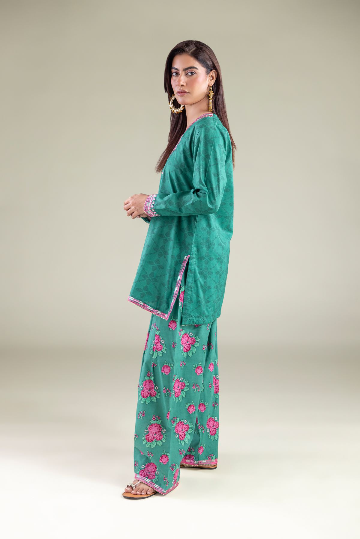 Embroidered Cambric Shalwar - 1-26-119-A-H-VG