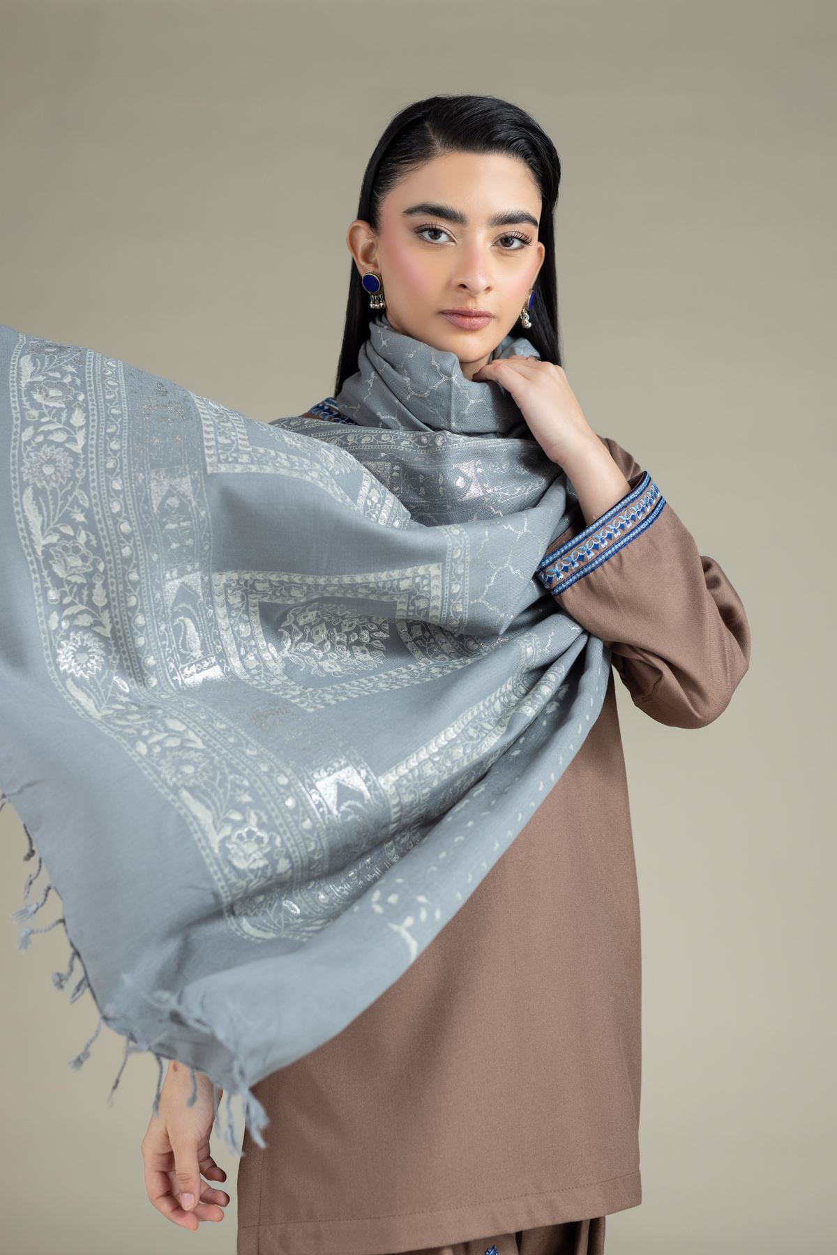 Dyed Acrylic Shawl - 25-10-12E1-04TA-VG