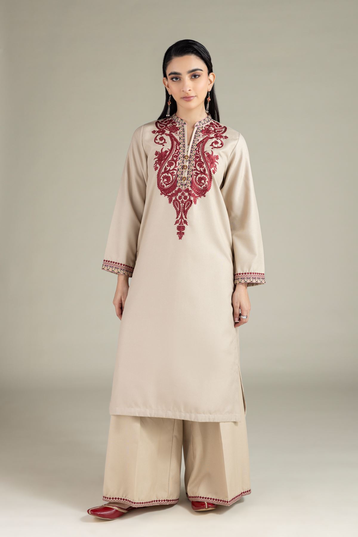 Embroidered Heavy Blended Viscose Kurta - OTD4-EX22-10TA-VG
