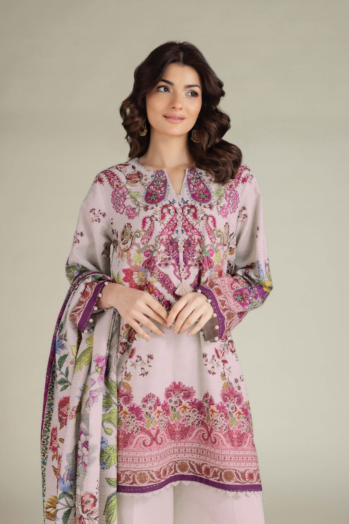 Printed Mesuri Dobby Tailored 3 Piece - T-A33-26-107FG-VG