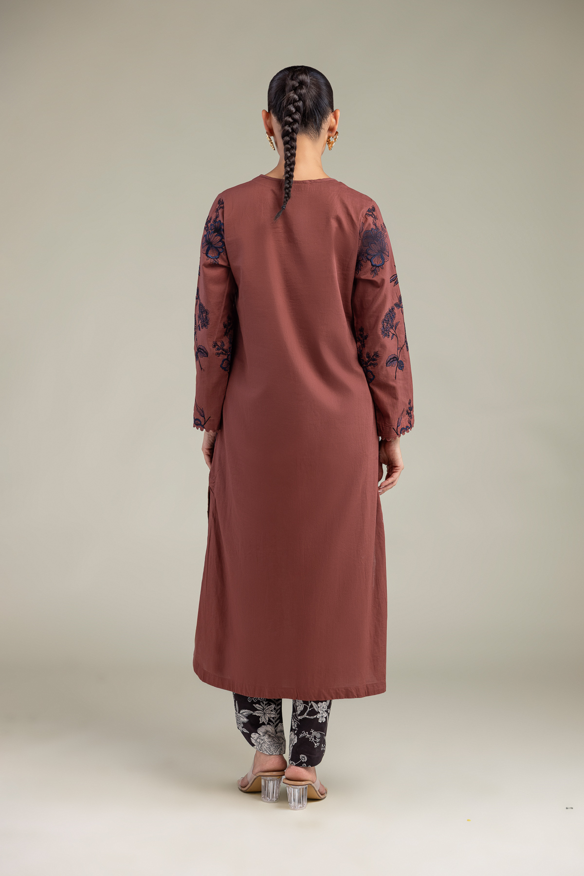 Embroidered Cambric Cambric Floral Kurta - A22-26-214FH1-VG