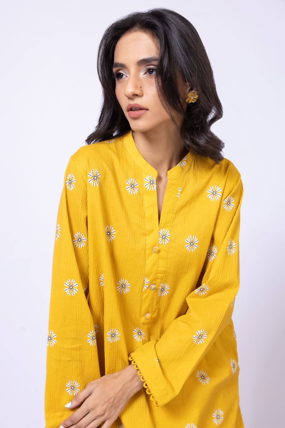 Printed Cotton Crinkle Kurta - 25-09-11E3-07TA-VG