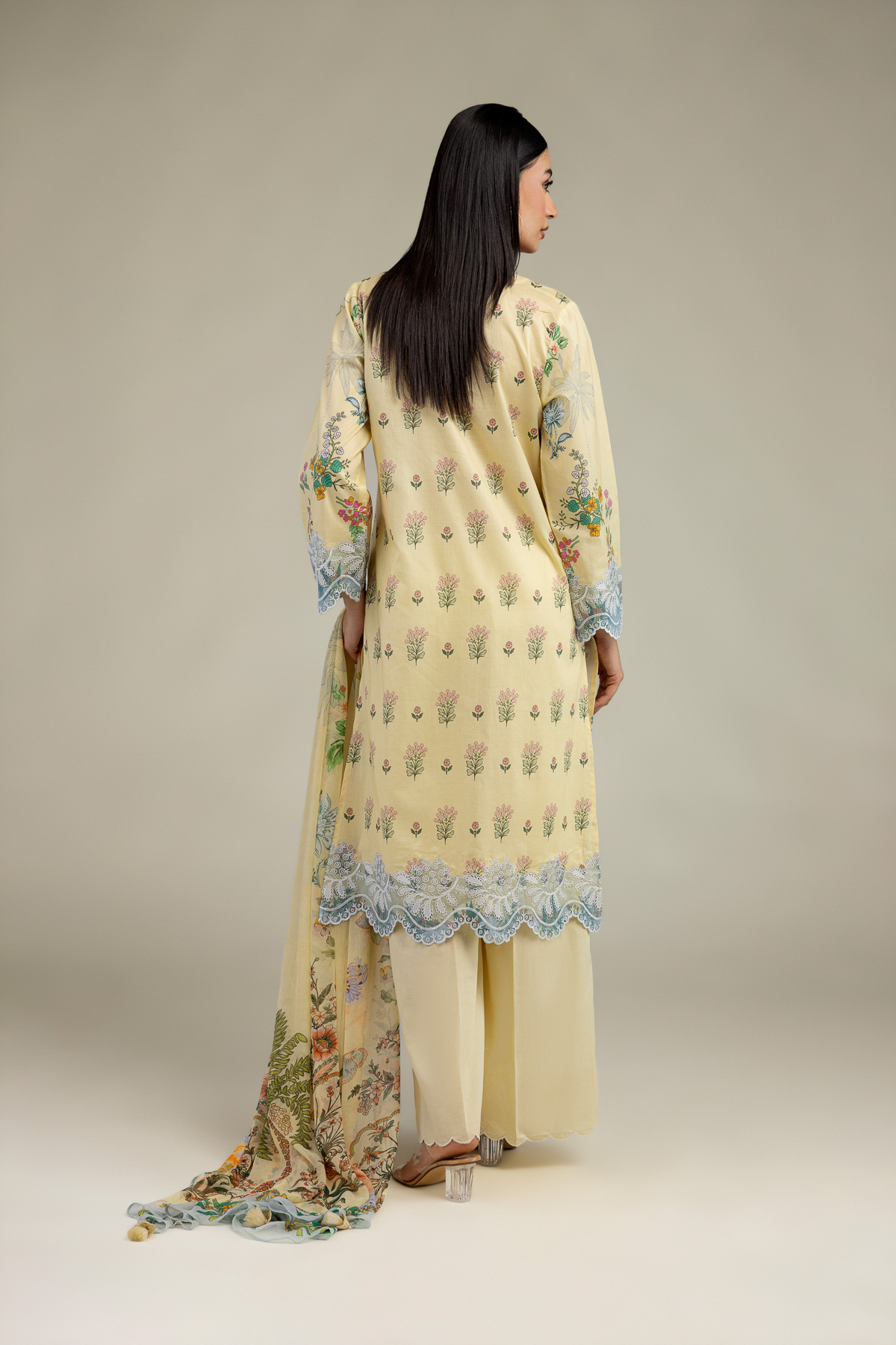 Embroidered Cambric Tailored 3-Piece Cambric - 1-26-309-B-D1-VG