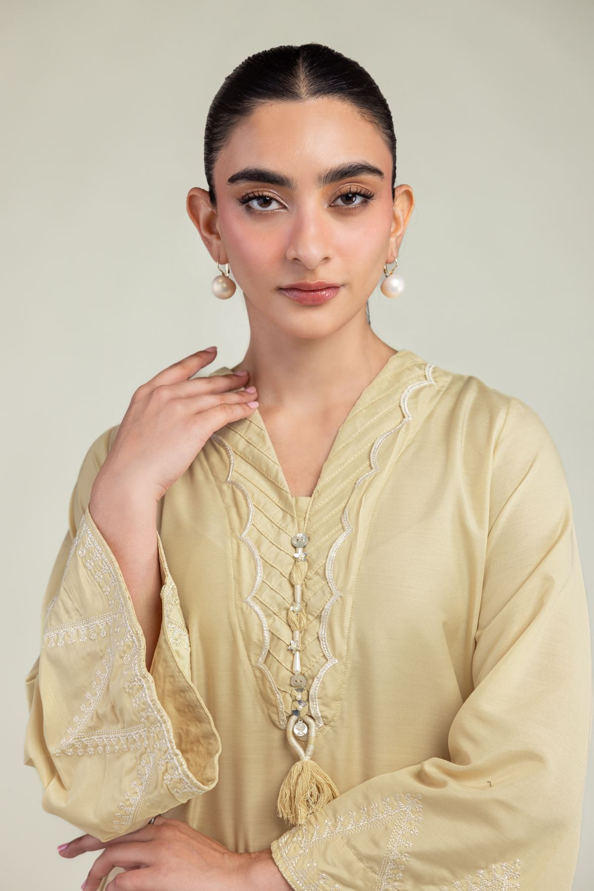 Embroidered Arabic Lawn Long Lawn Kurta - T-A33-26-210FJ1-VG