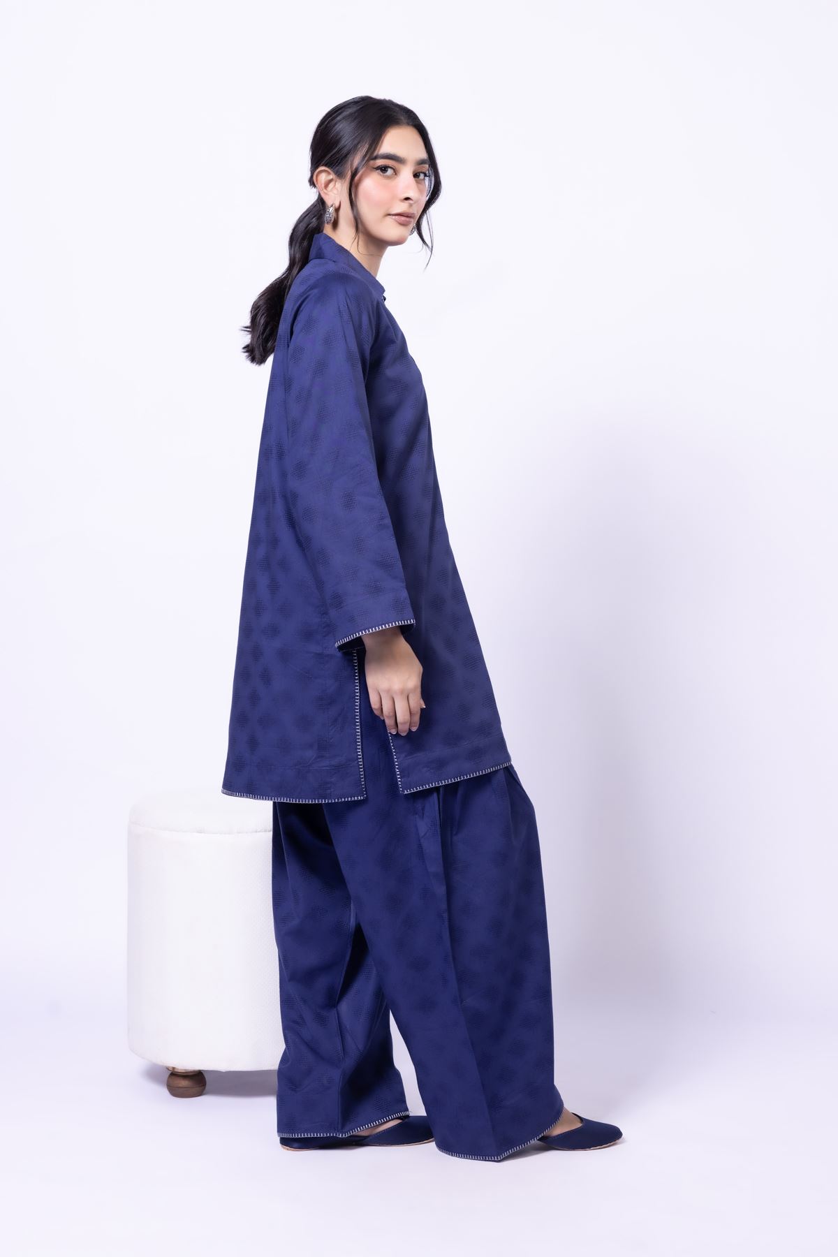 Dyed Jacquard Shalwar - 25-10-11E16-06TA-VG
